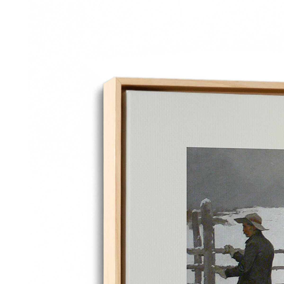 [Color:American Maple], Picture of art in a American Maple frame at an angle