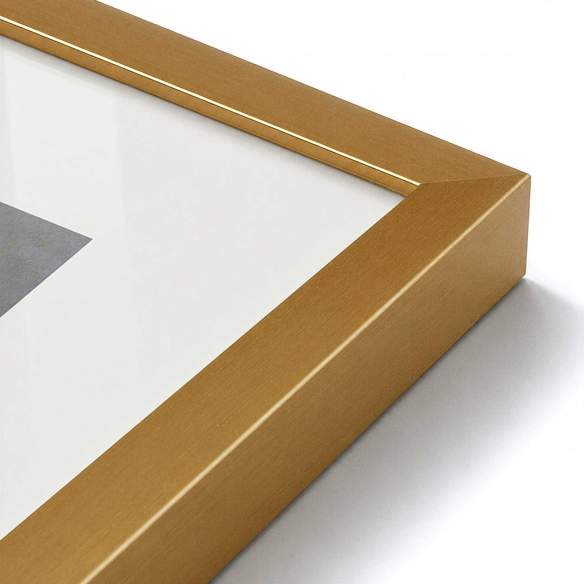 [Color:Polished Gold], Picture of art in a Polished Chrome frame at an angle