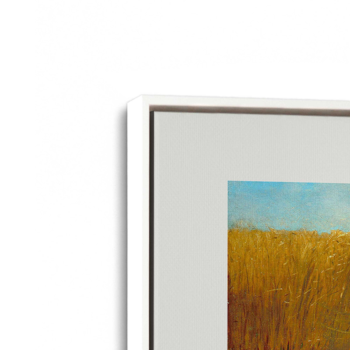 [Color:Opaque White], Picture of art in a White frame at an angle