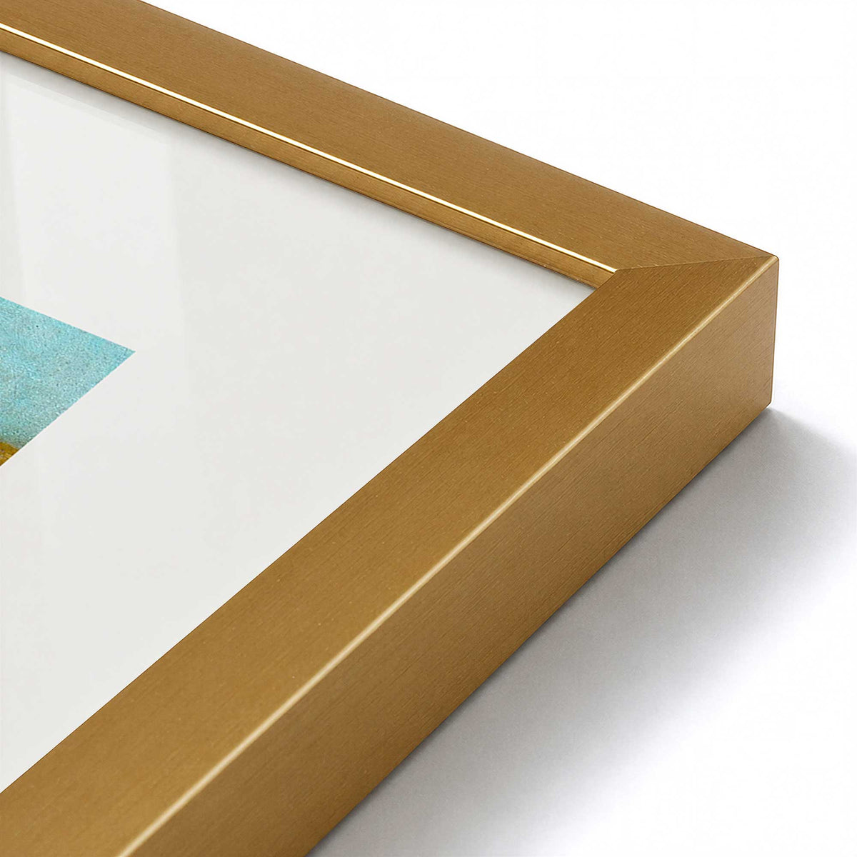 [Color:Polished Gold], Picture of art in a Polished Chrome frame at an angle