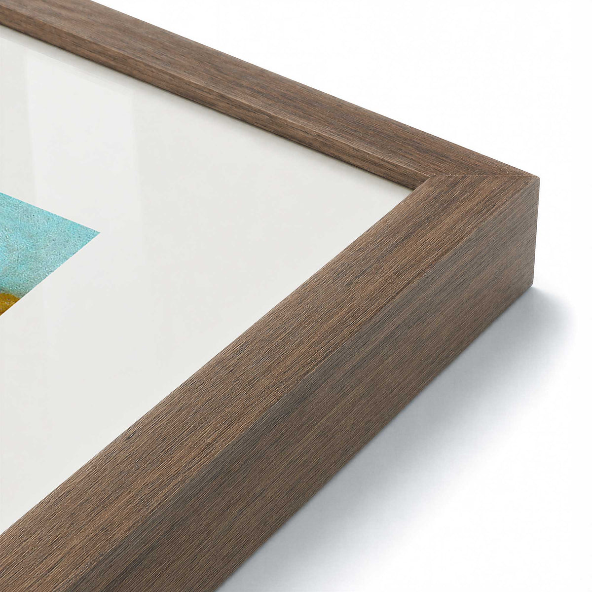[Color:Walnut], Picture of art in a Polished Chrome frame at an angle