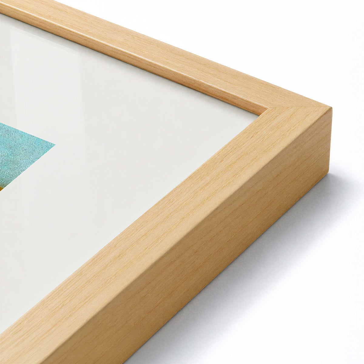 [Color:American Maple], Picture of art in a Polished Chrome frame at an angle