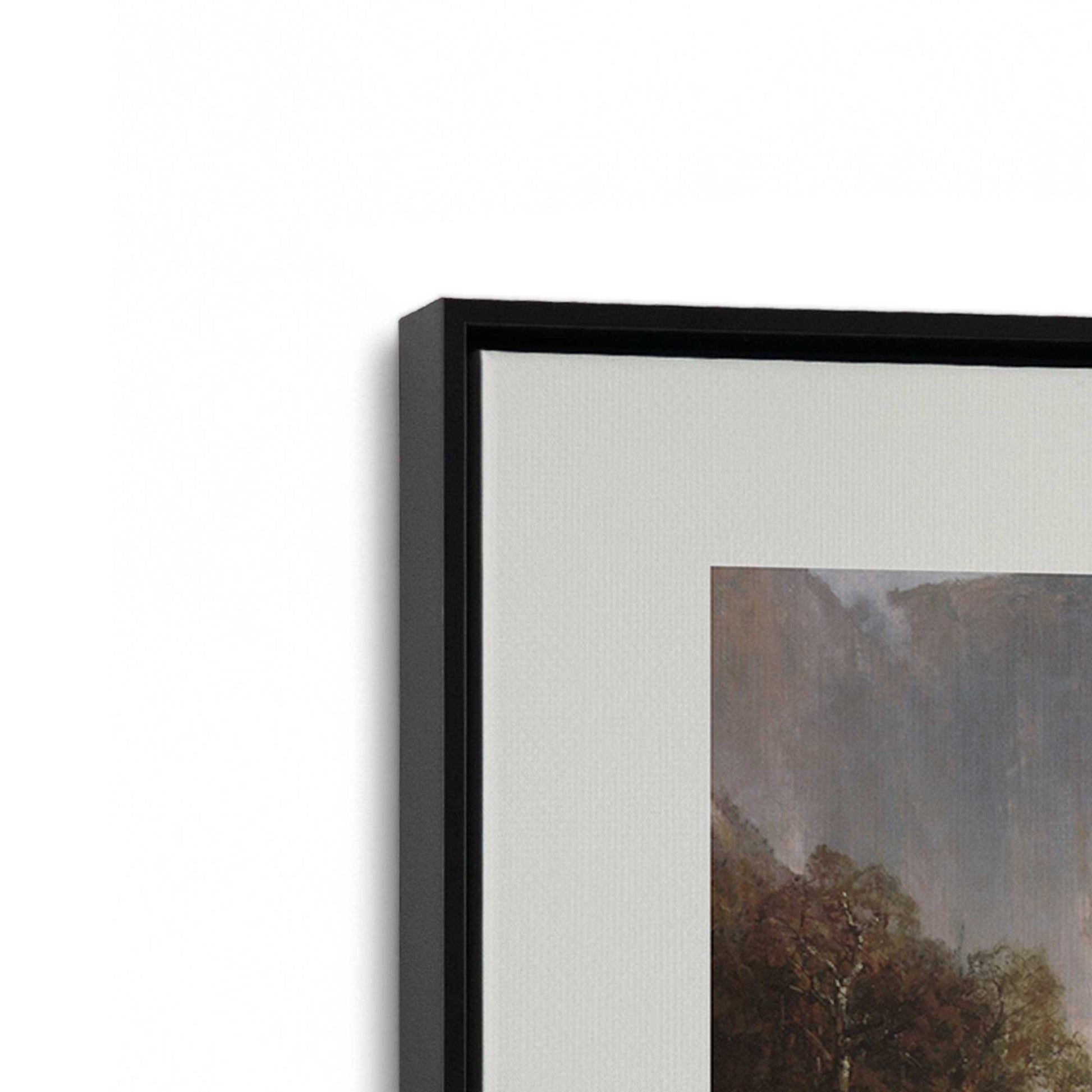 [Color:Satin Black], Picture of art in a Satin Black frame at an angle