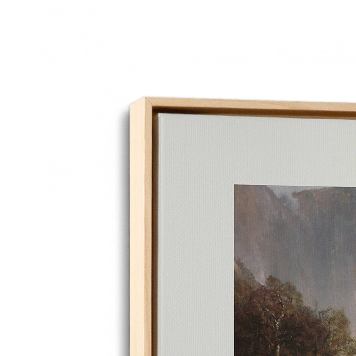 [Color:American Maple], Picture of art in a American Maple frame at an angle