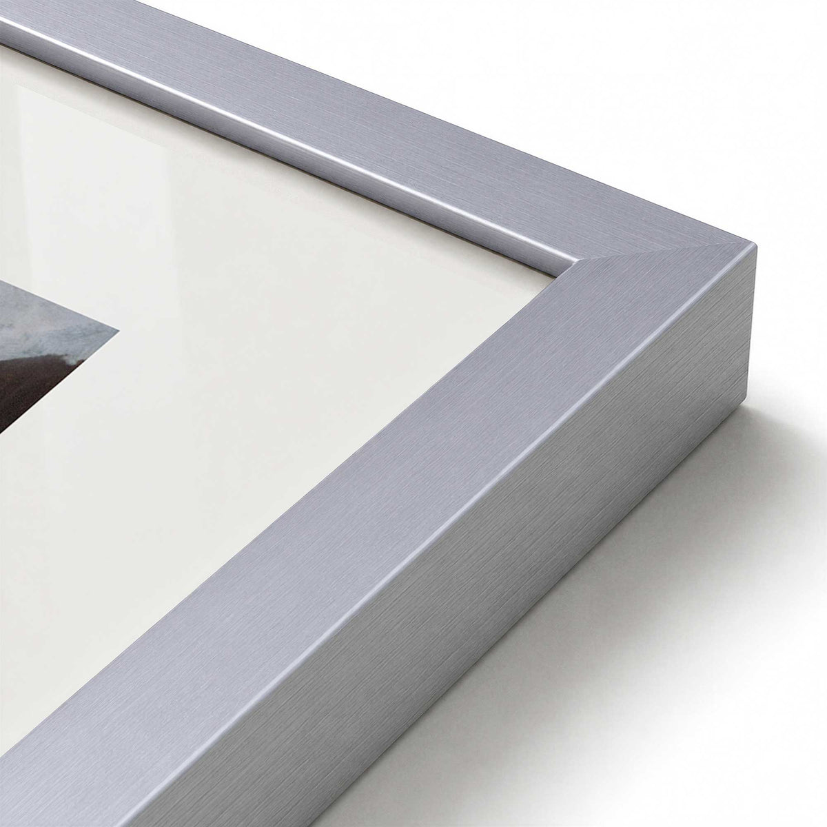 [Color:Polished Chrome], Picture of art in a Polished Chrome frame at an angle
