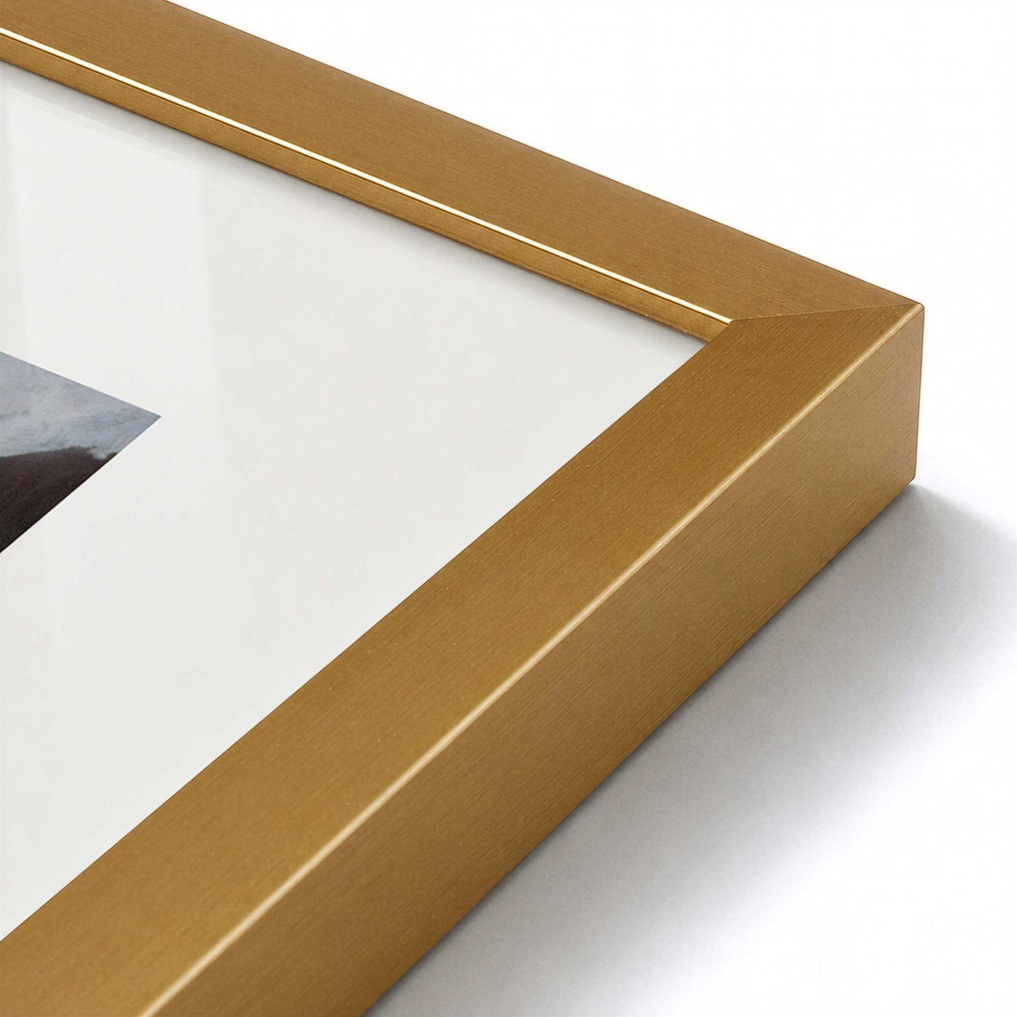 [Color:Polished Gold], Picture of art in a Polished Chrome frame at an angle