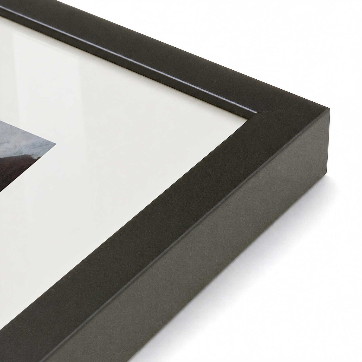 [Color:Satin Black], Picture of art in a Polished Chrome frame at an angle