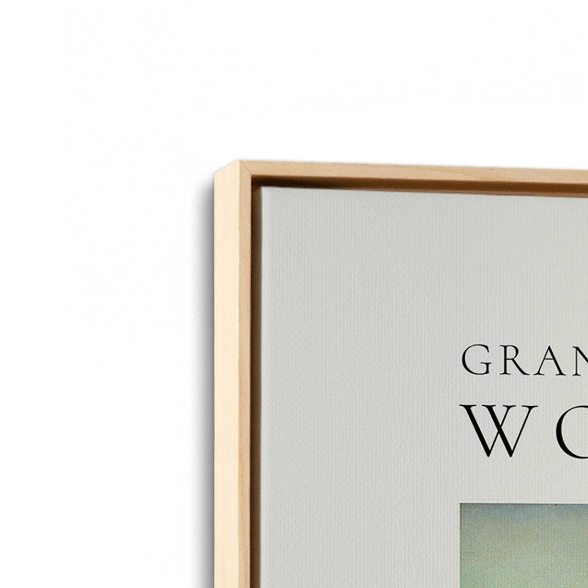 [Color:American Maple], Picture of art in a American Maple frame at an angle