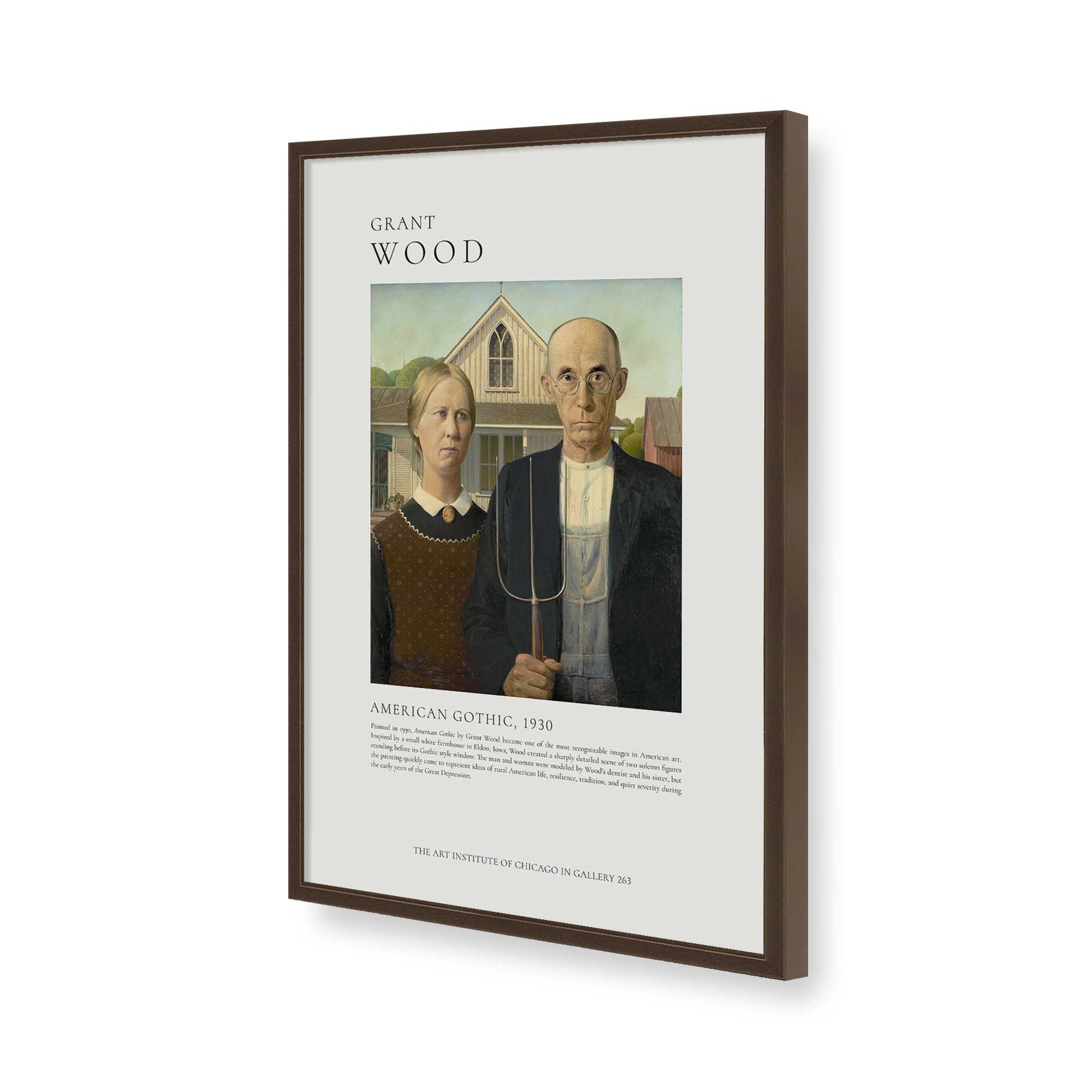 [Color:Brown], Picture of art in a Brown frame of the corner