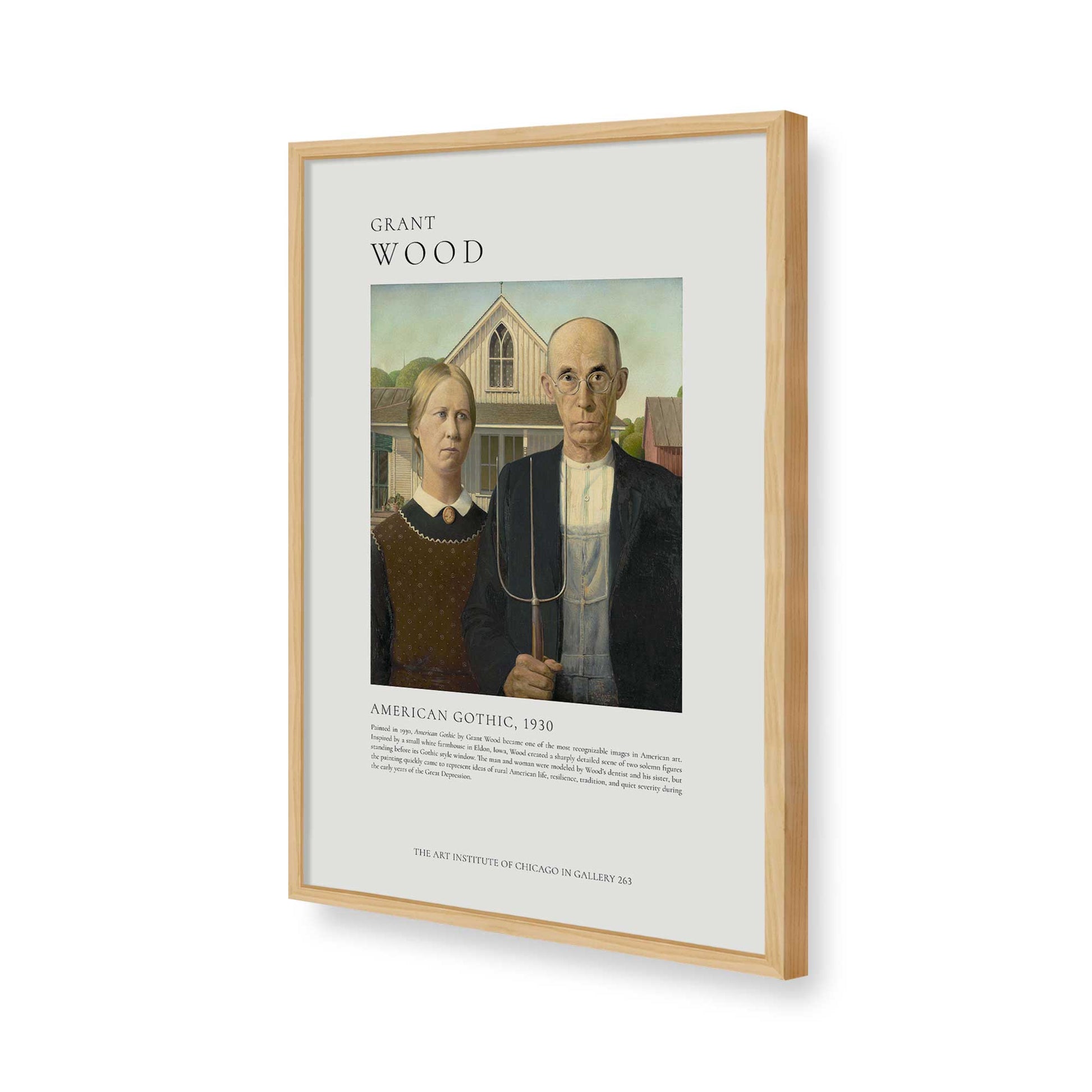 [Color:American Maple], Picture of art in a American Maple frame of the corner