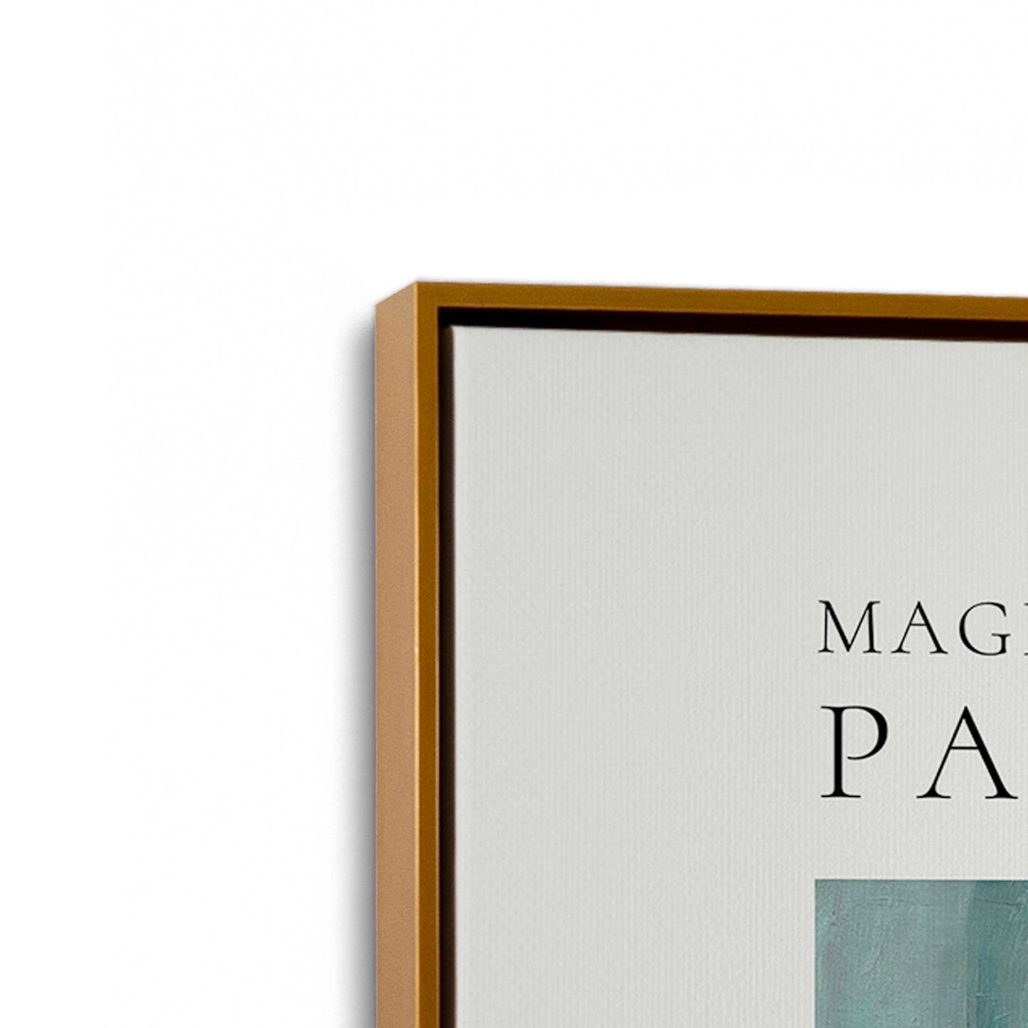 [Color:Polished Gold], Picture of art in a Polished Gold frame at an angle