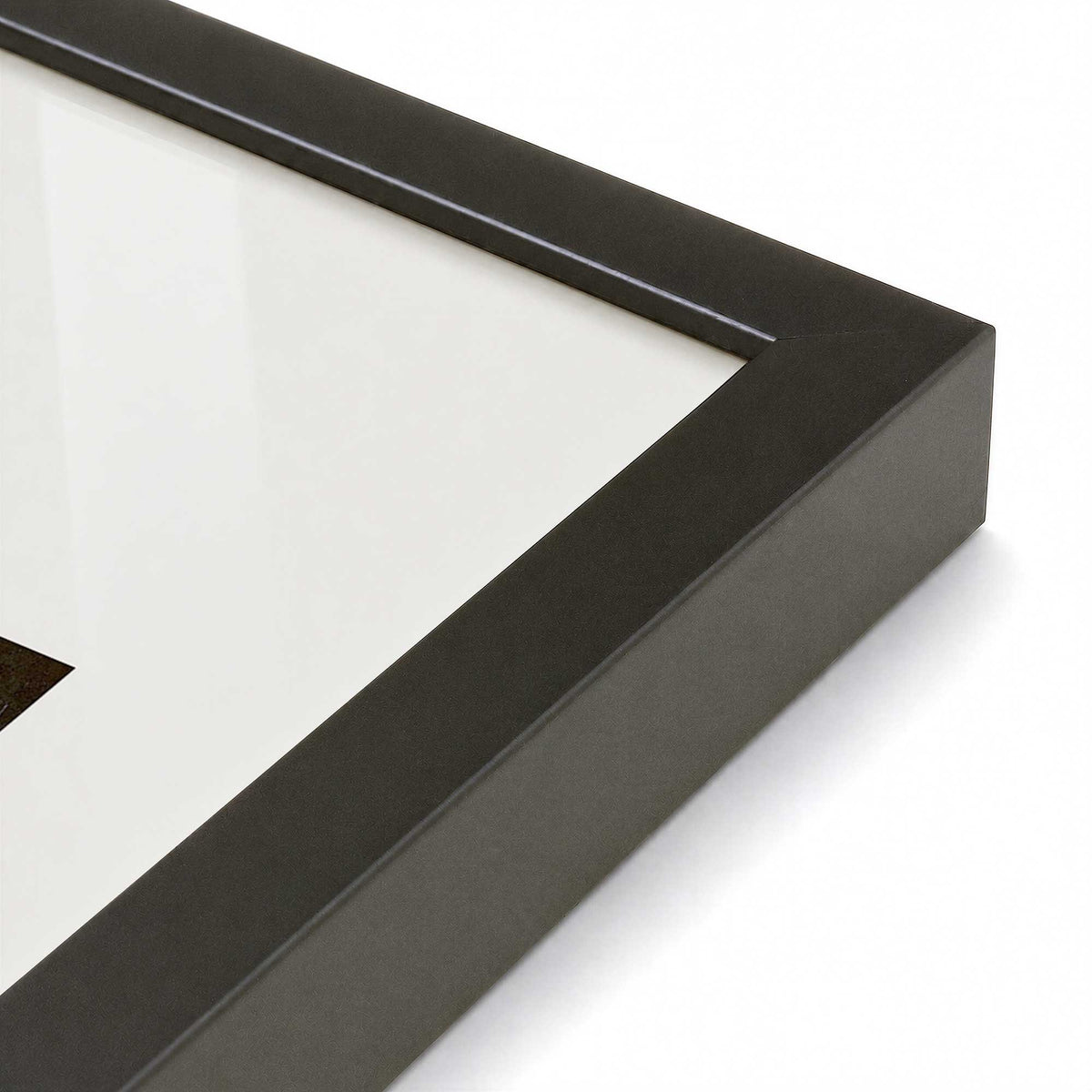 [Color:Satin Black], Picture of art in a Satin Black frame at an angle