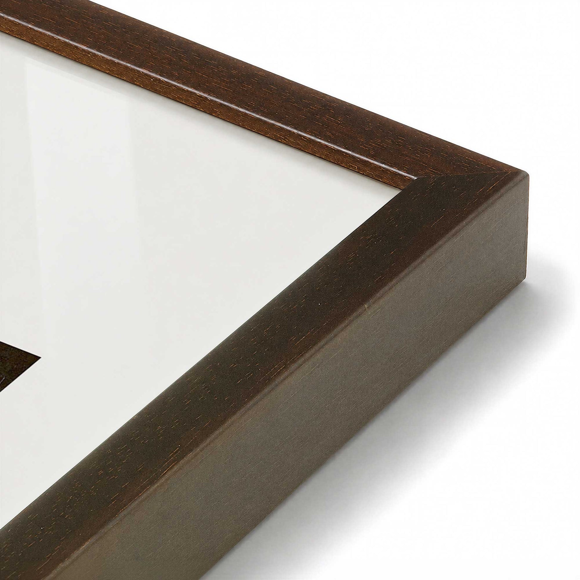[Color:Brown], Picture of art in a Brown frame at an angle