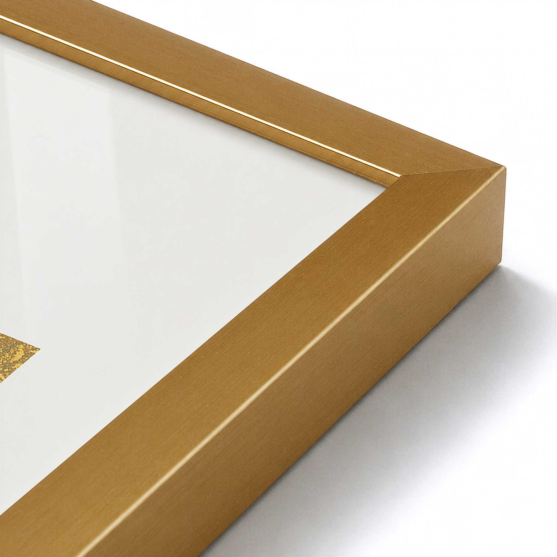 [Color:Polished Gold], Picture of art in a Polished Gold frame at an angle