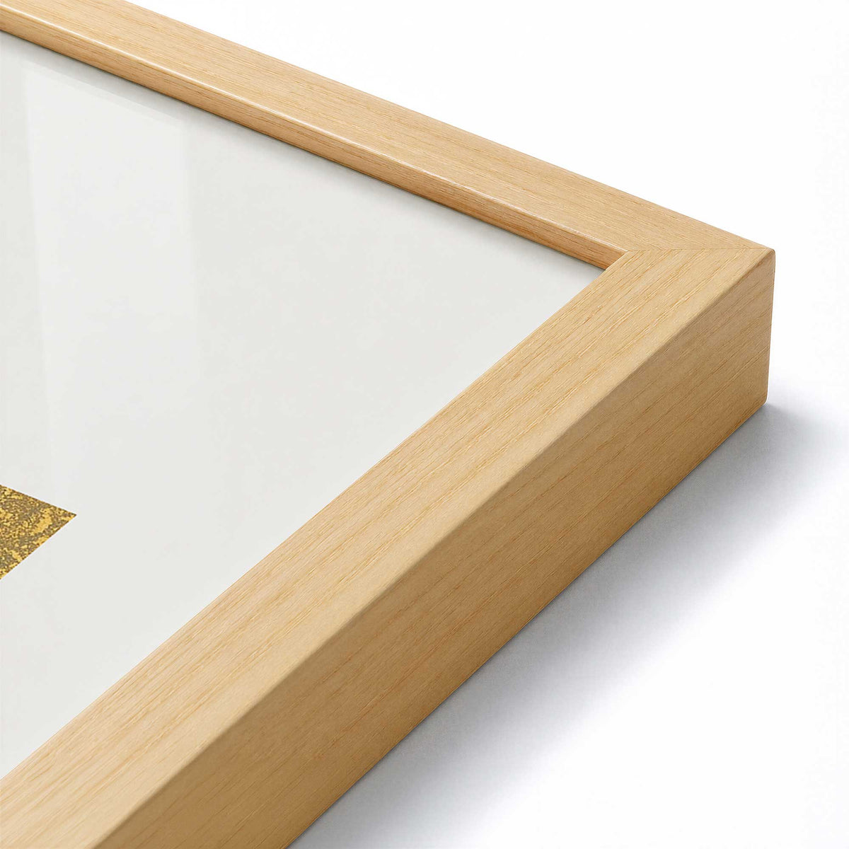 [Color:American Maple], Picture of art in a American Maple frame at an angle