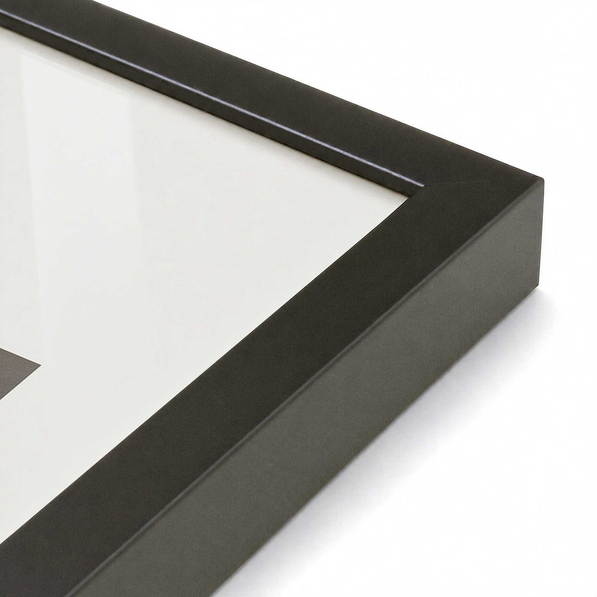 [Color:Satin Black], Picture of art in a Satin Black frame at an angle