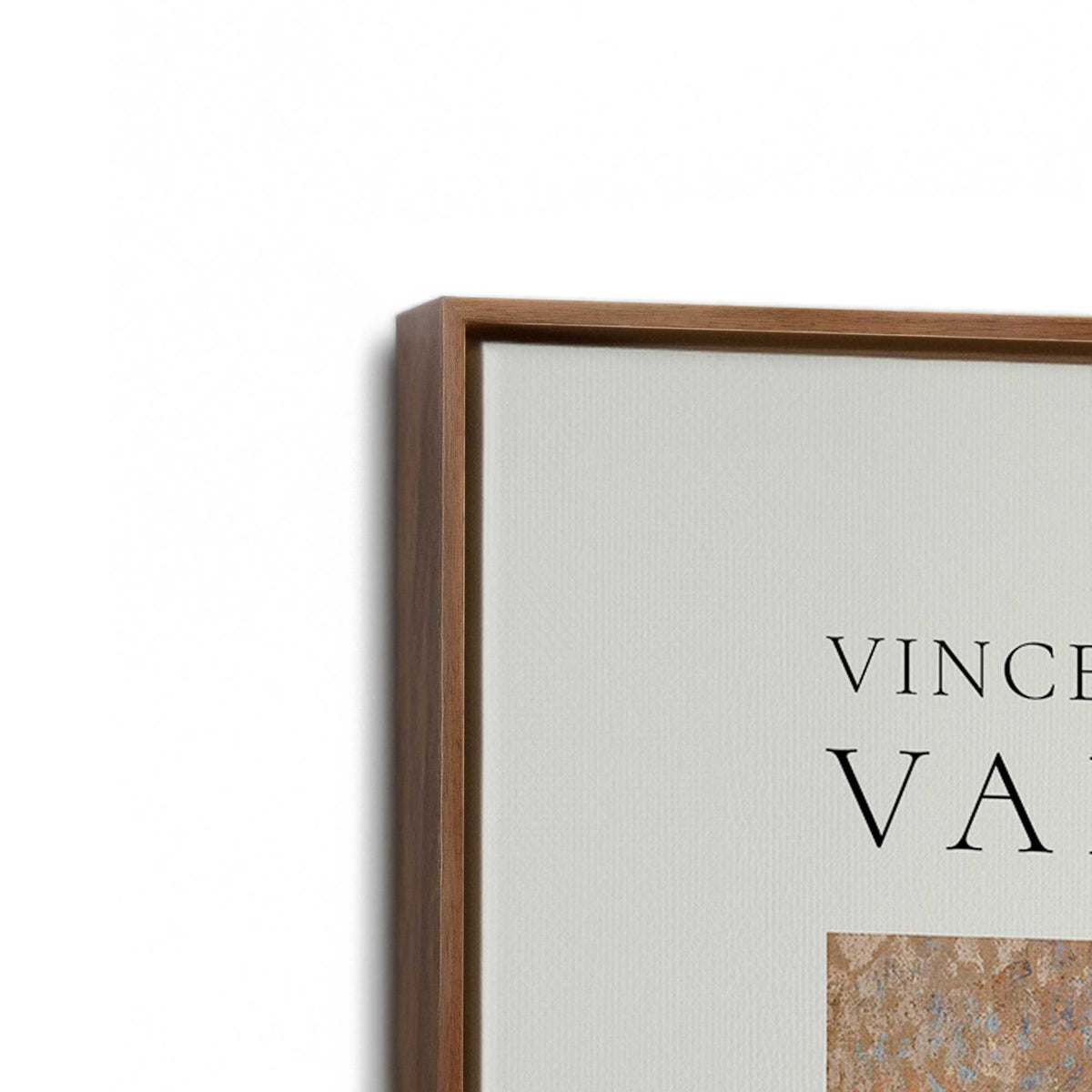 [Color:Walnut], Picture of art in a Walnut frame at an angle