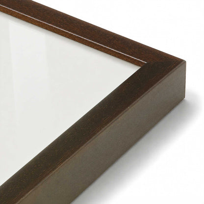 [Color:Brown], Picture of art in a Brown frame at an angle