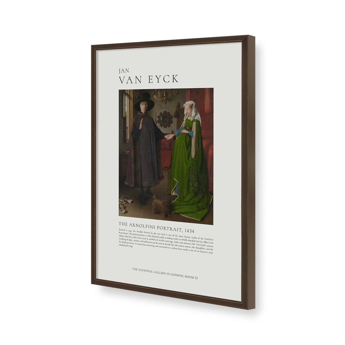 [Color:Brown], Picture of art in a Brown frame of the corner