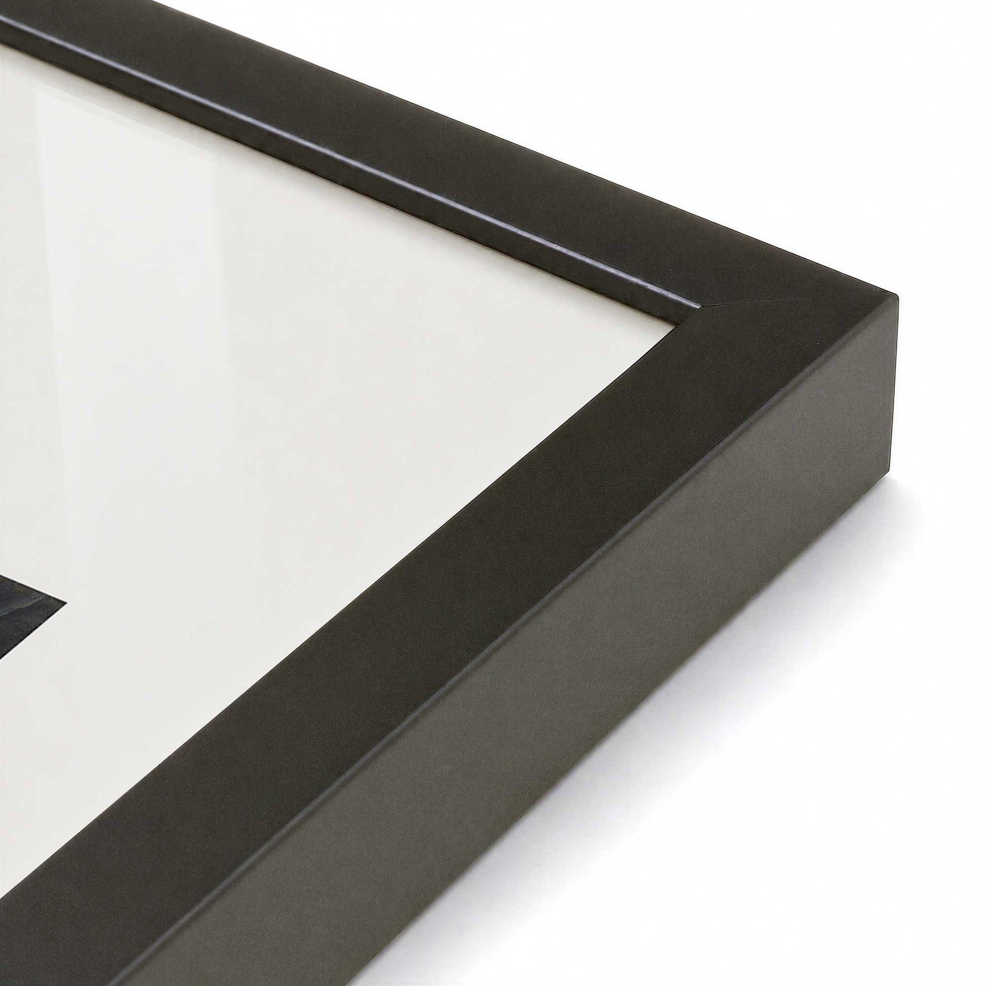 [Color:Satin Black], Picture of art in a Satin Black frame at an angle