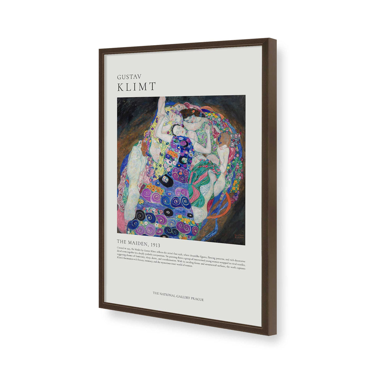 [Color:Brown], Picture of art in a Brown frame of the corner