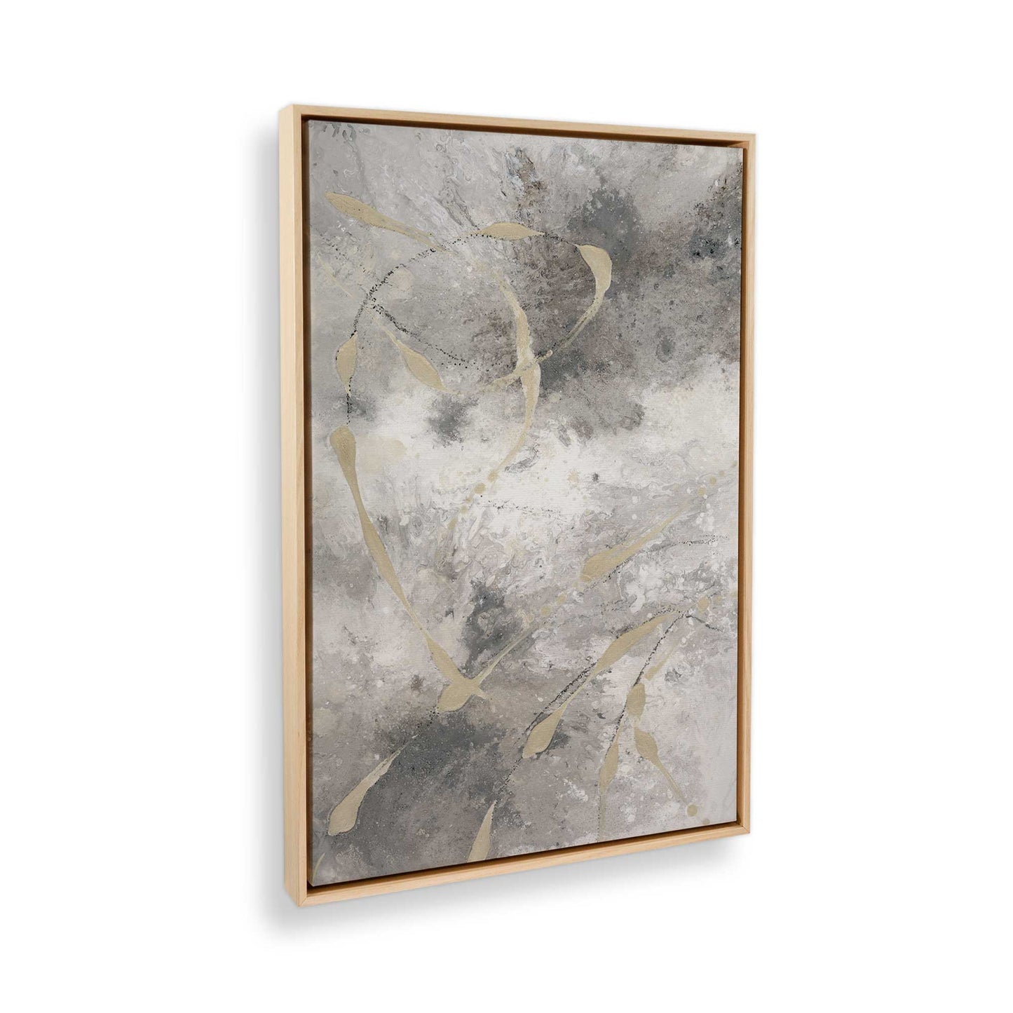 [Color:American Maple], Picture of art in a American Maple frame at an angle