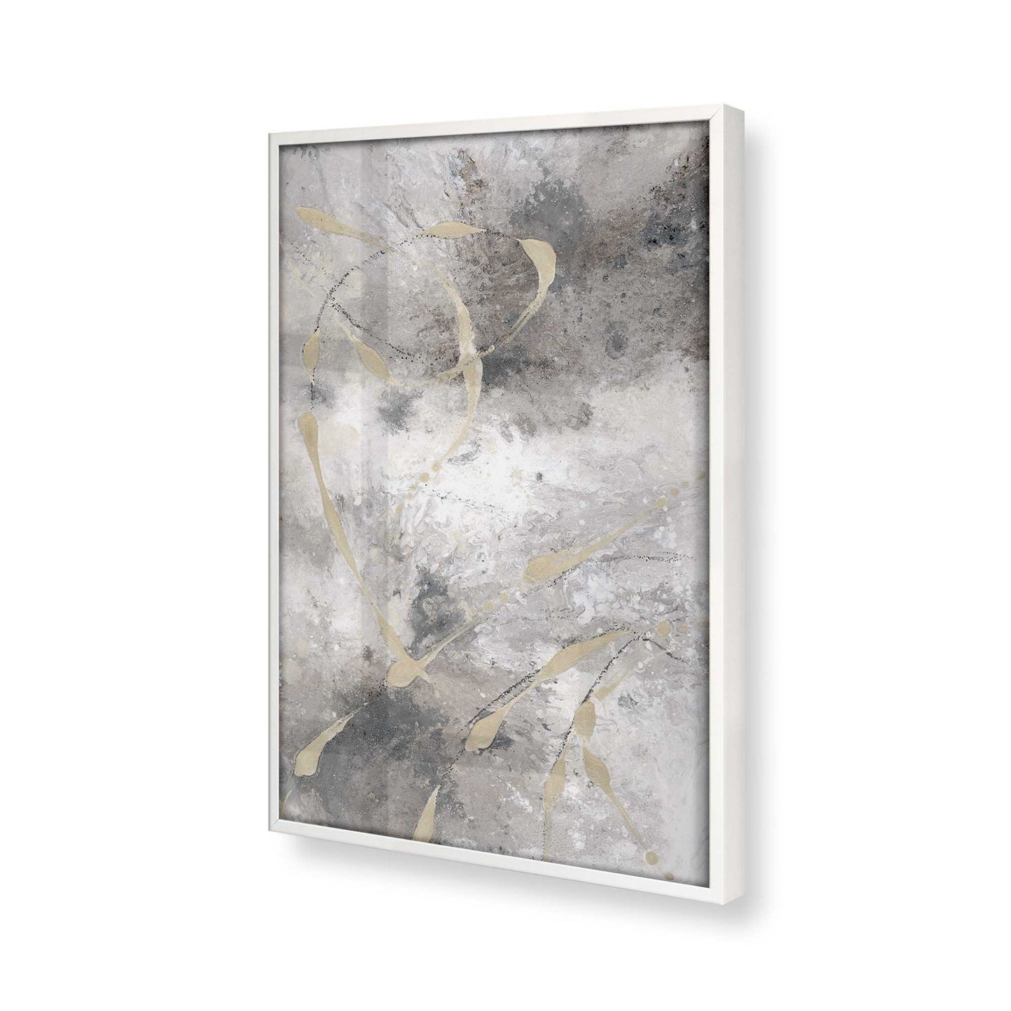 [Color:Opaque White], Picture of art in a Opaque White frame at an angle