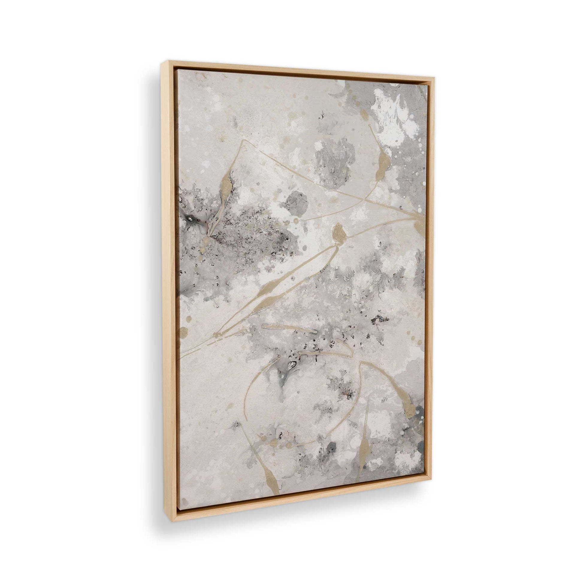 [Color:American Maple], Picture of art in a American Maple frame at an angle