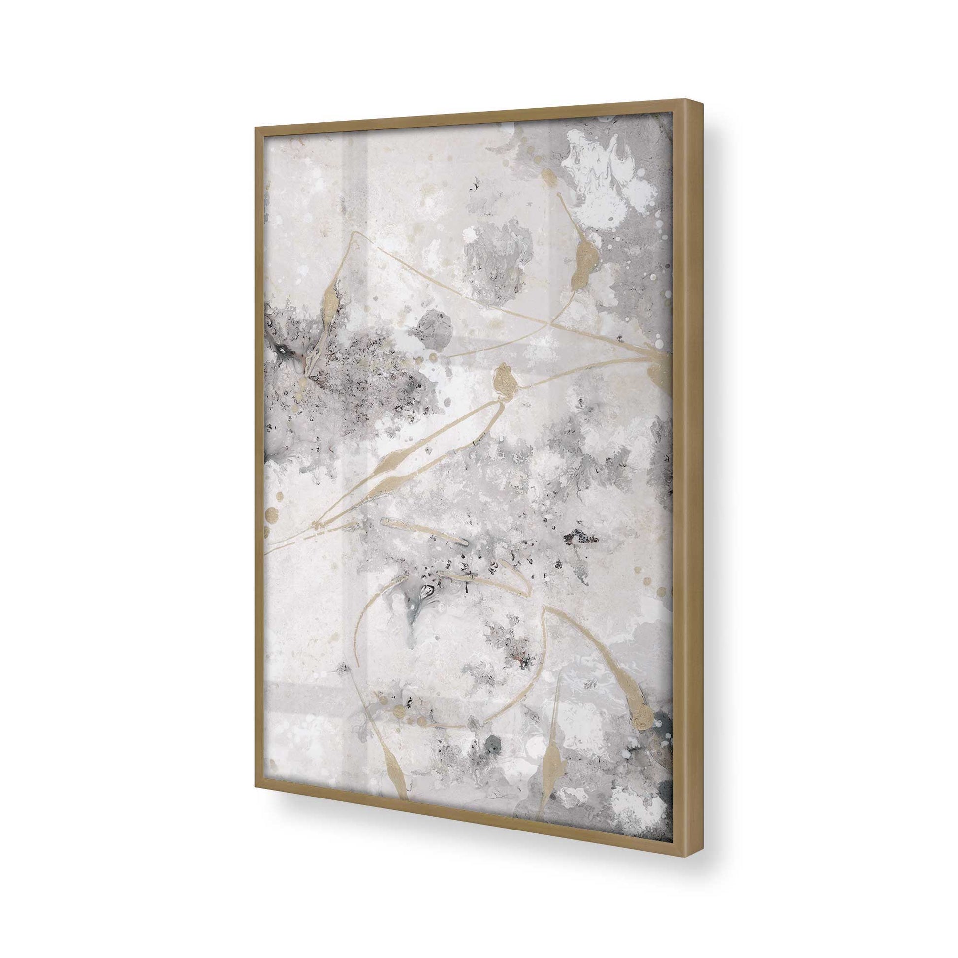 [Color:Brushed Gold], Picture of art in a Brushed Gold frame at an angle