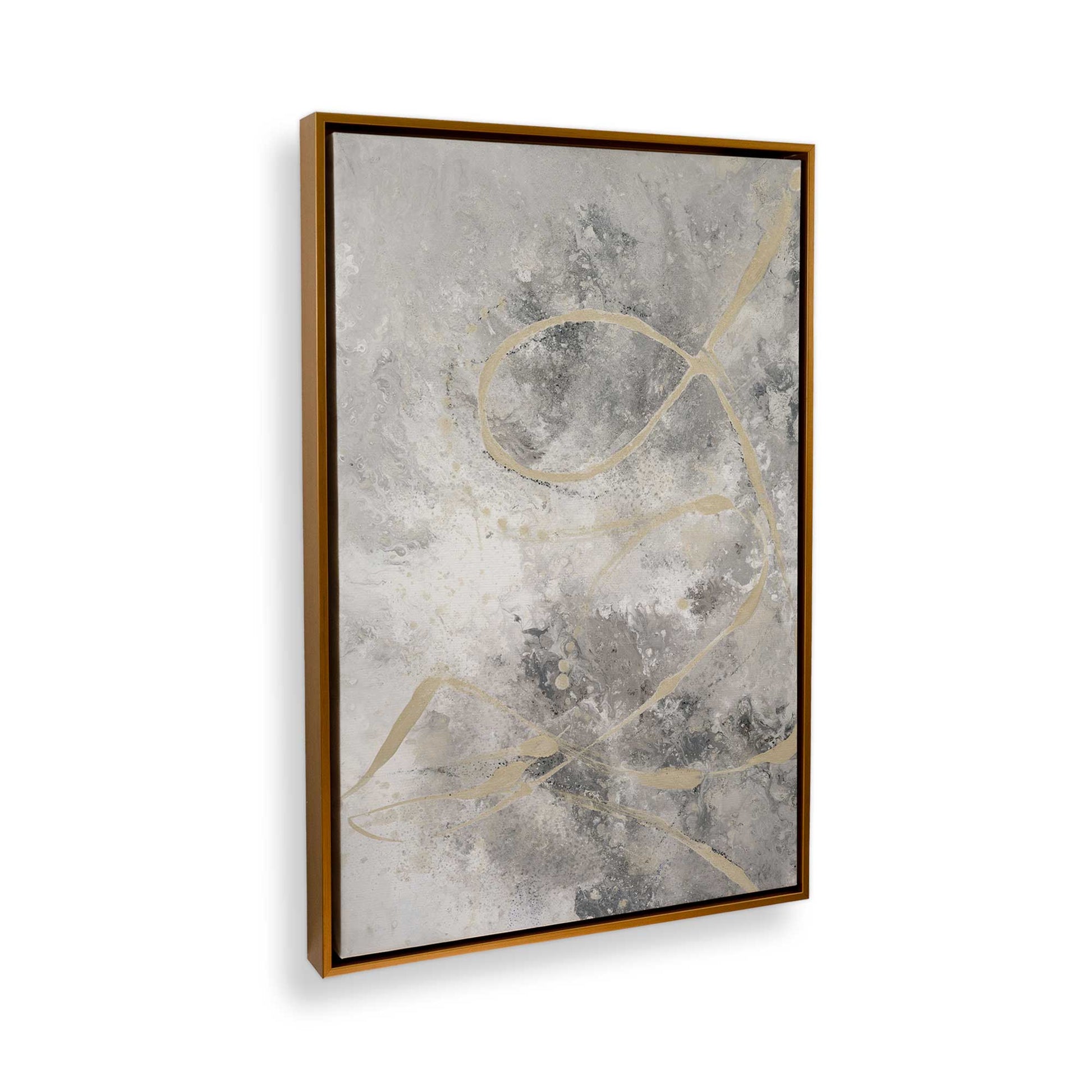 [Color:Polished Gold], Picture of art in a Polished Gold frame at an angle