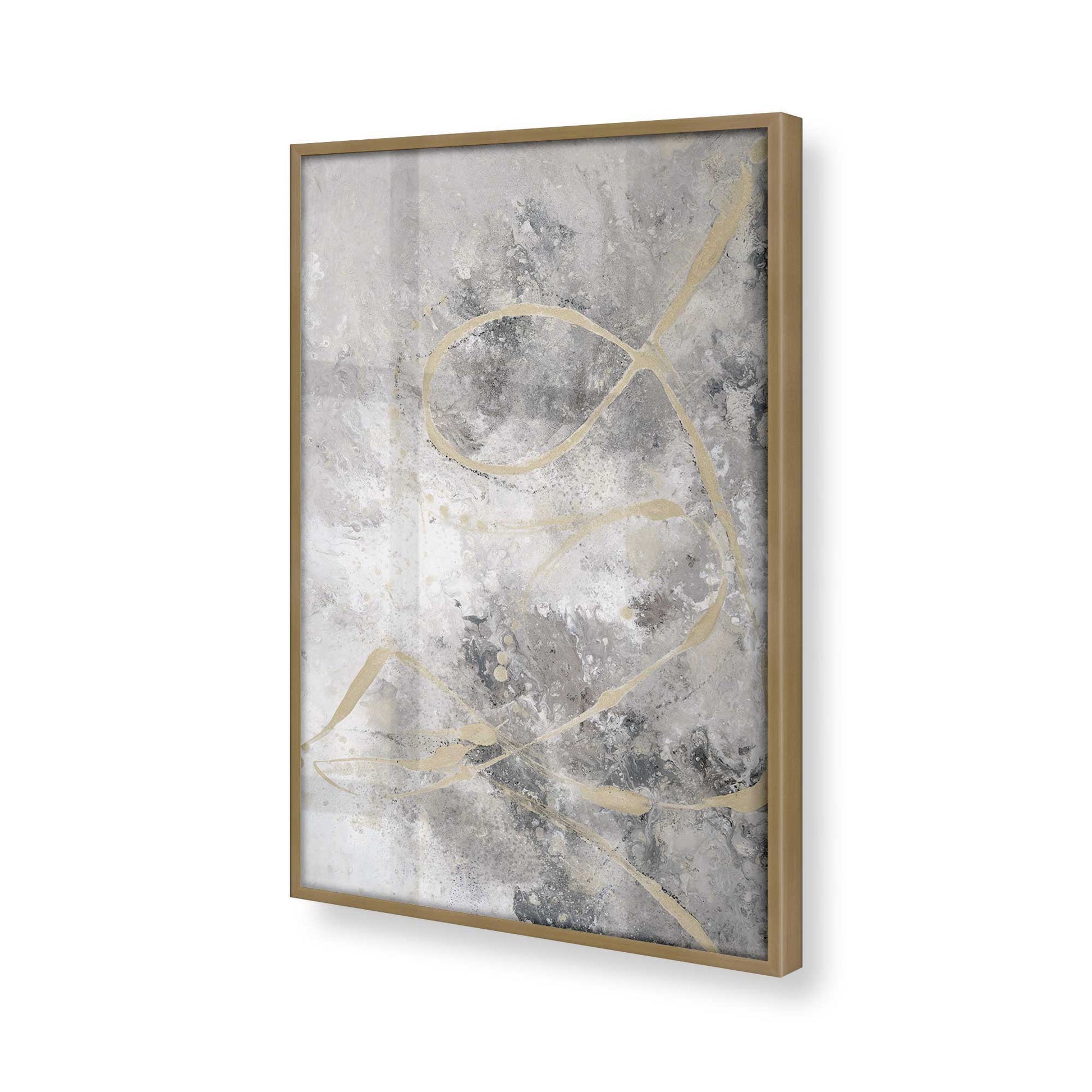 [Color:Brushed Gold], Picture of art in a Brushed Gold frame at an angle