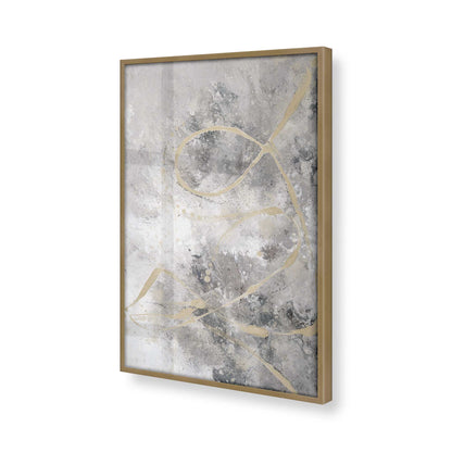 [Color:Brushed Gold], Picture of art in a Brushed Gold frame at an angle