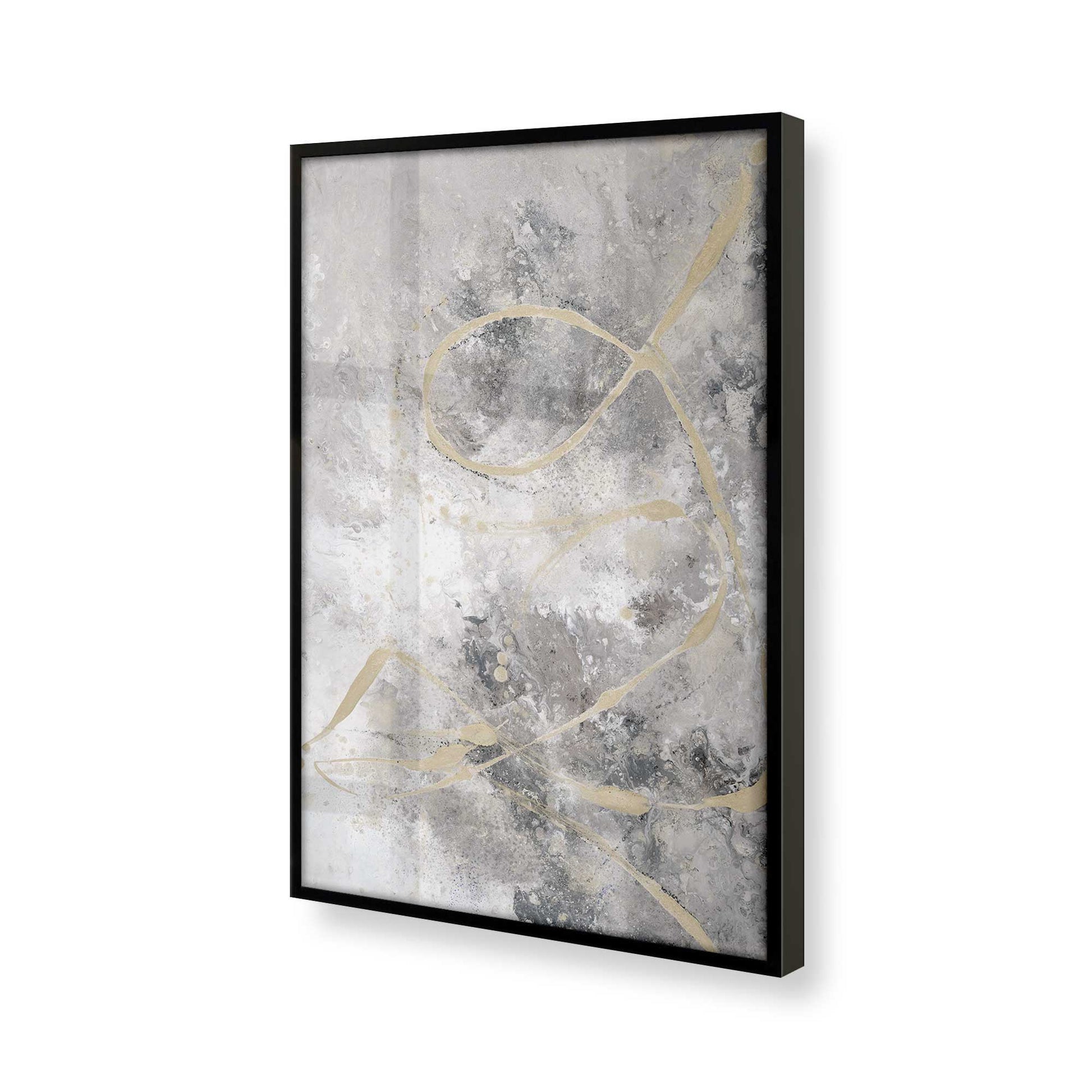 [Color:Satin Black], Picture of art in a Satin Black frame at an angle