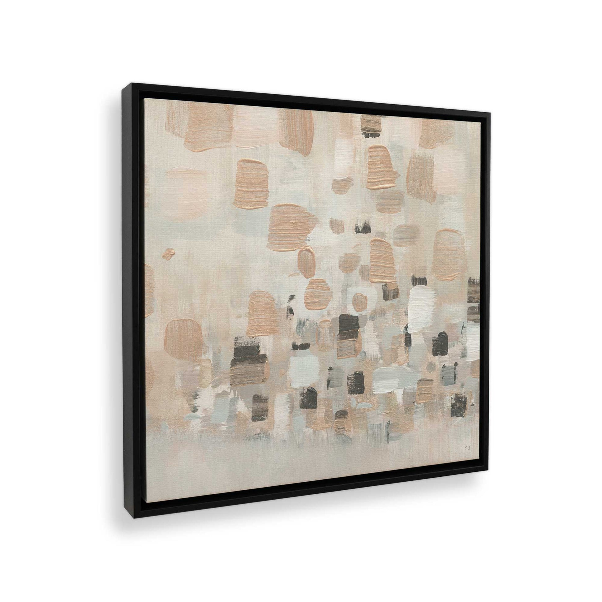 [Color:Satin Black], Picture of art in a Satin Black frame at an angle