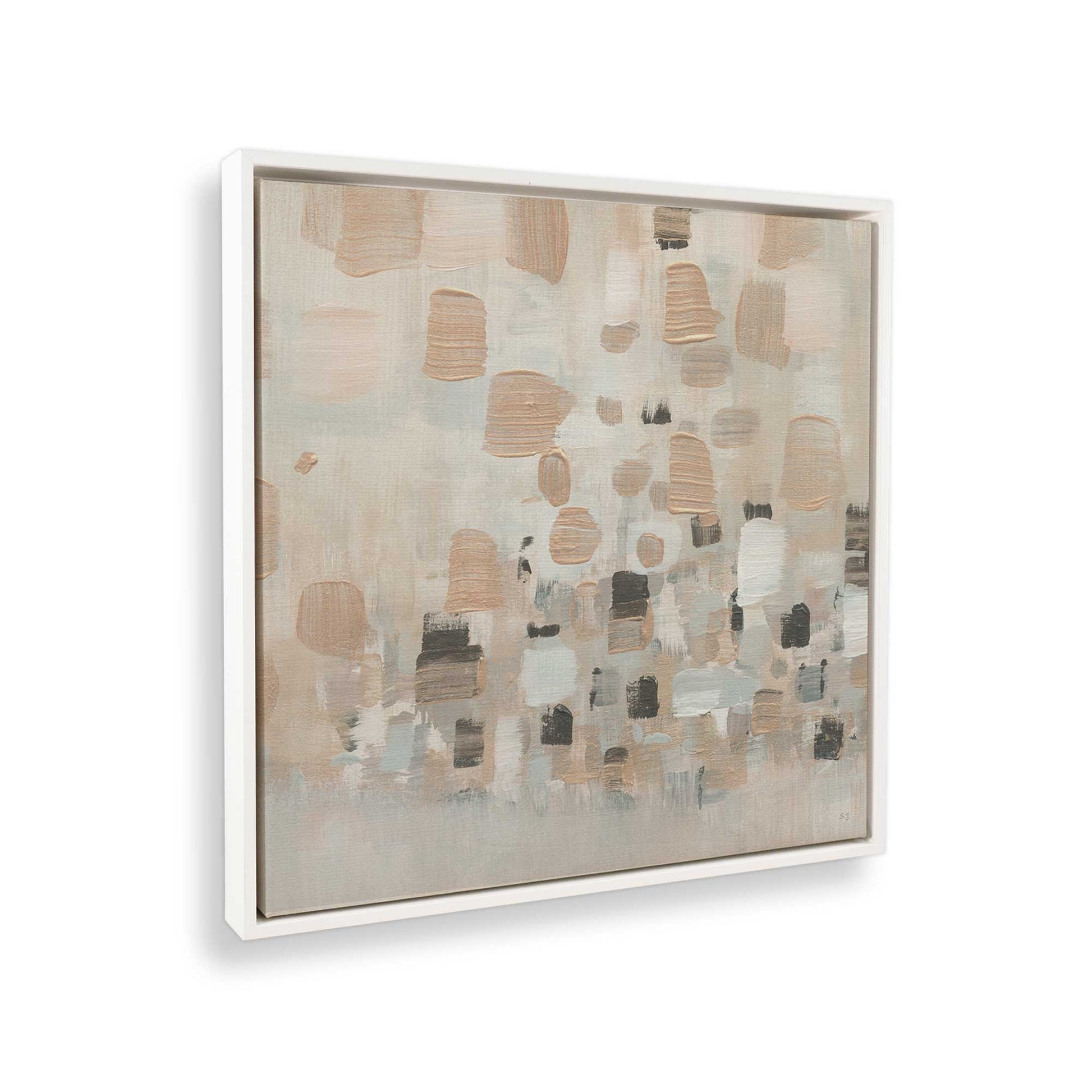 [Color:Opaque White], Picture of art in a White frame at an angle