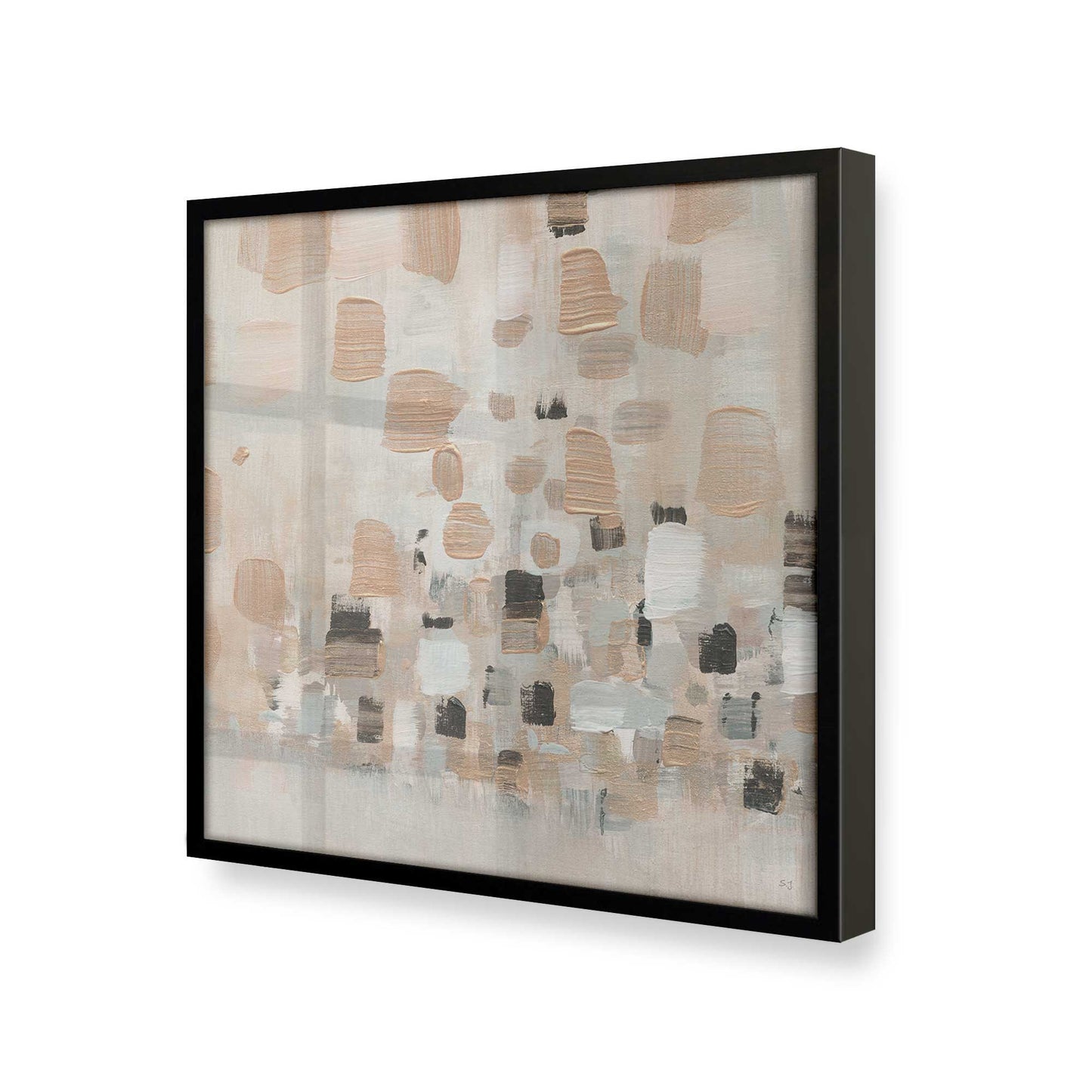 [Color:Satin Black], Picture of art in a Satin Black frame at an angle