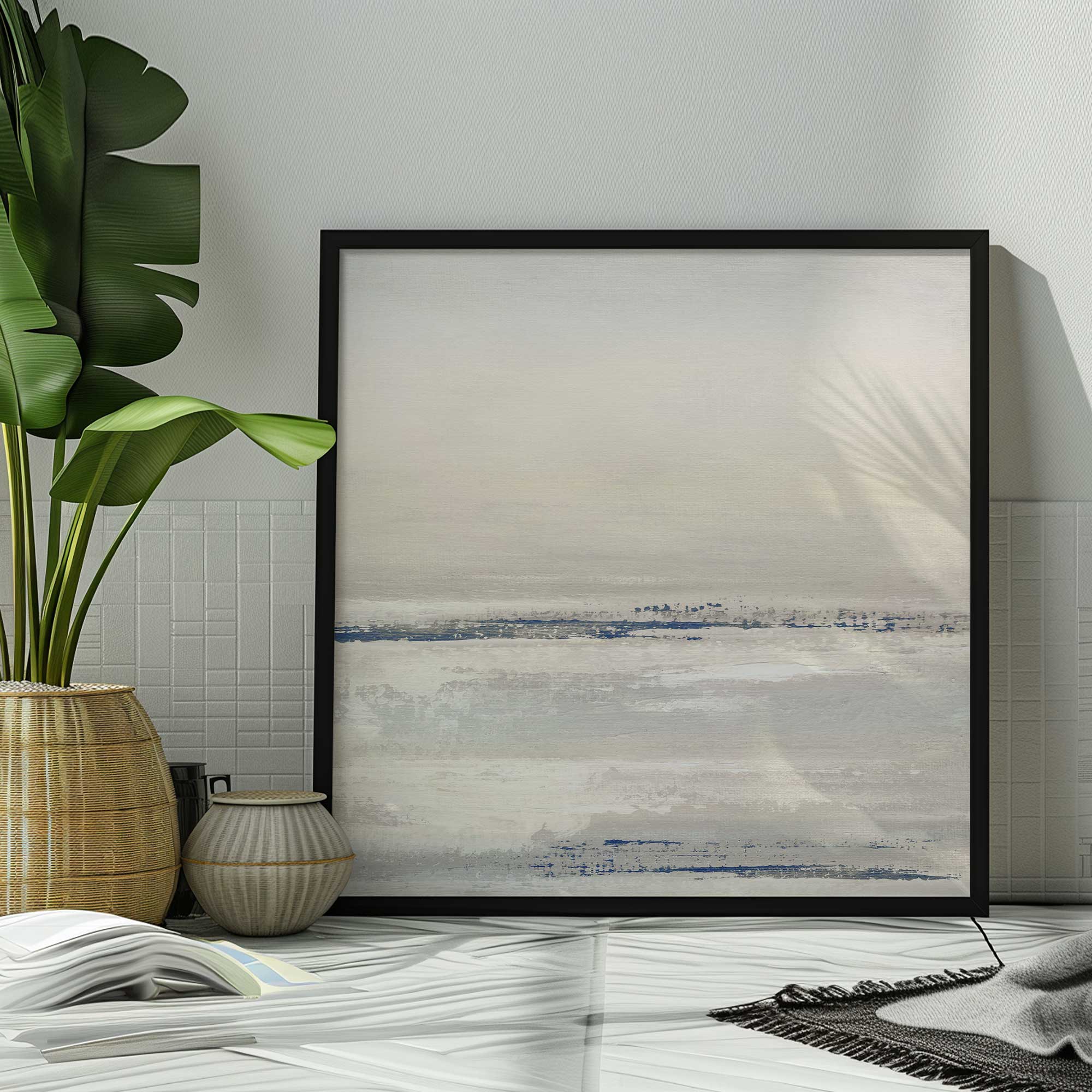 Ethereal Tide v2 abstract print in a black frame