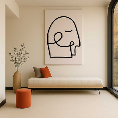 [Color:Stretched Canvas], Picture of art in a room