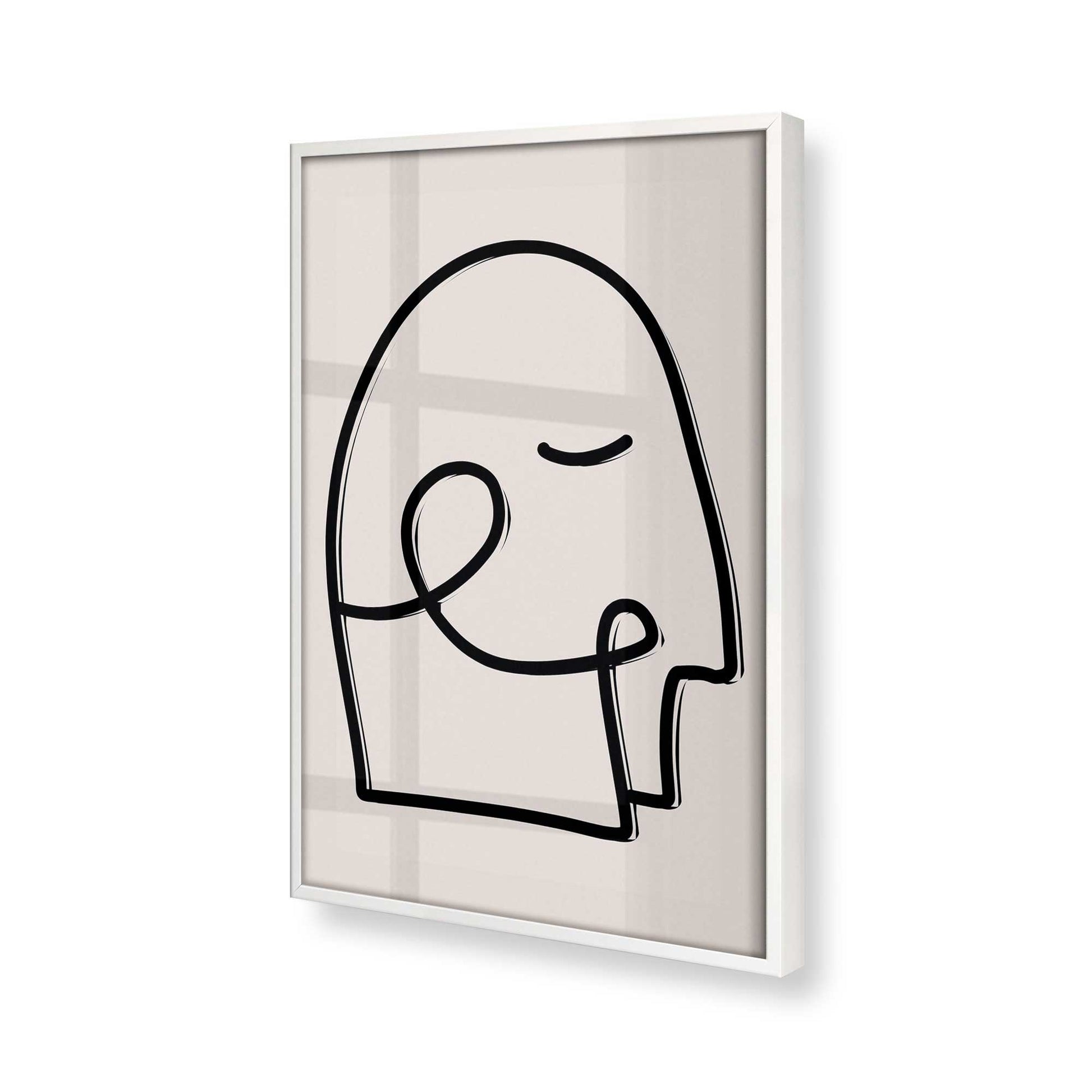 [Color:Opaque White], Picture of art in a Opaque White frame at an angle