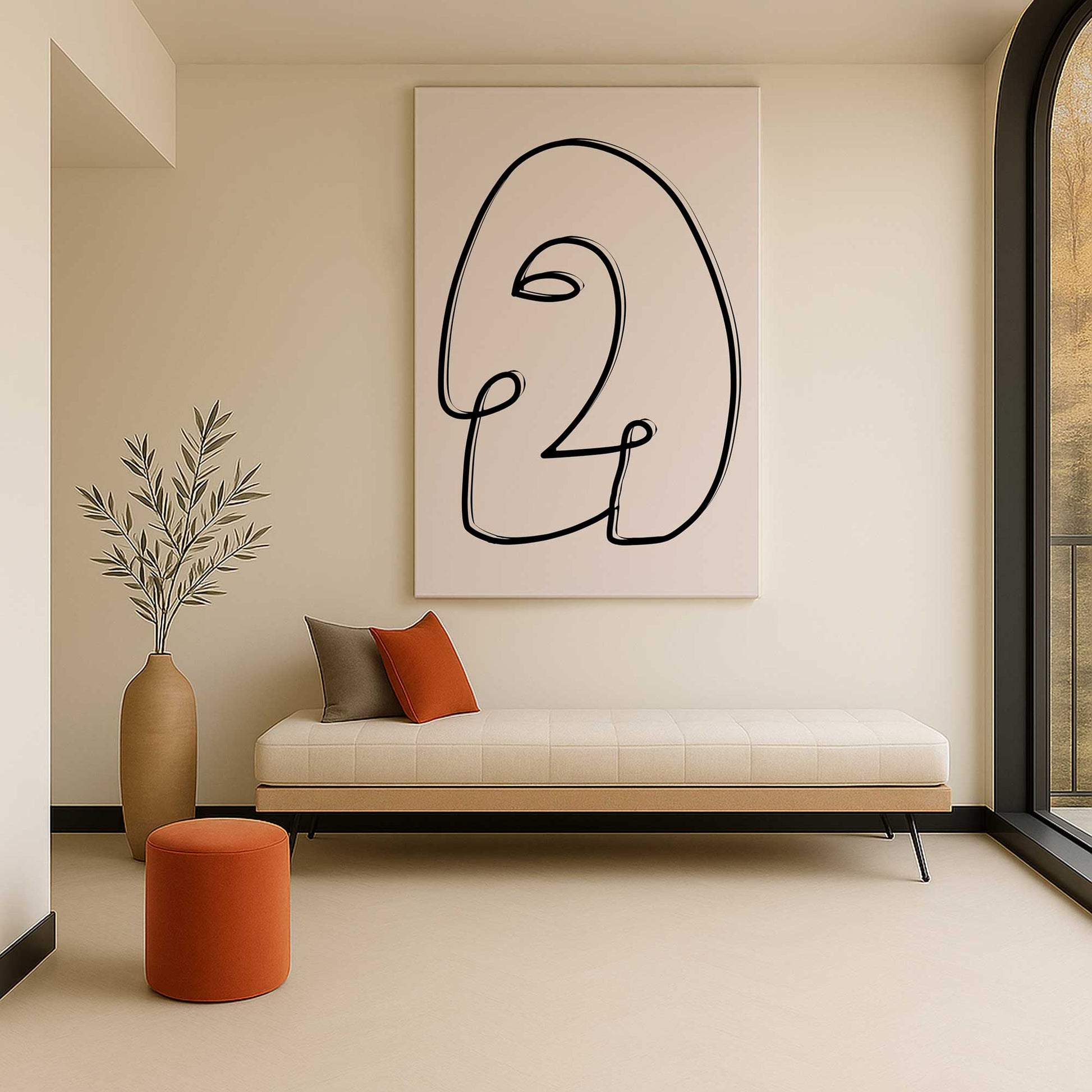[Color:Stretched Canvas], Picture of art in a room