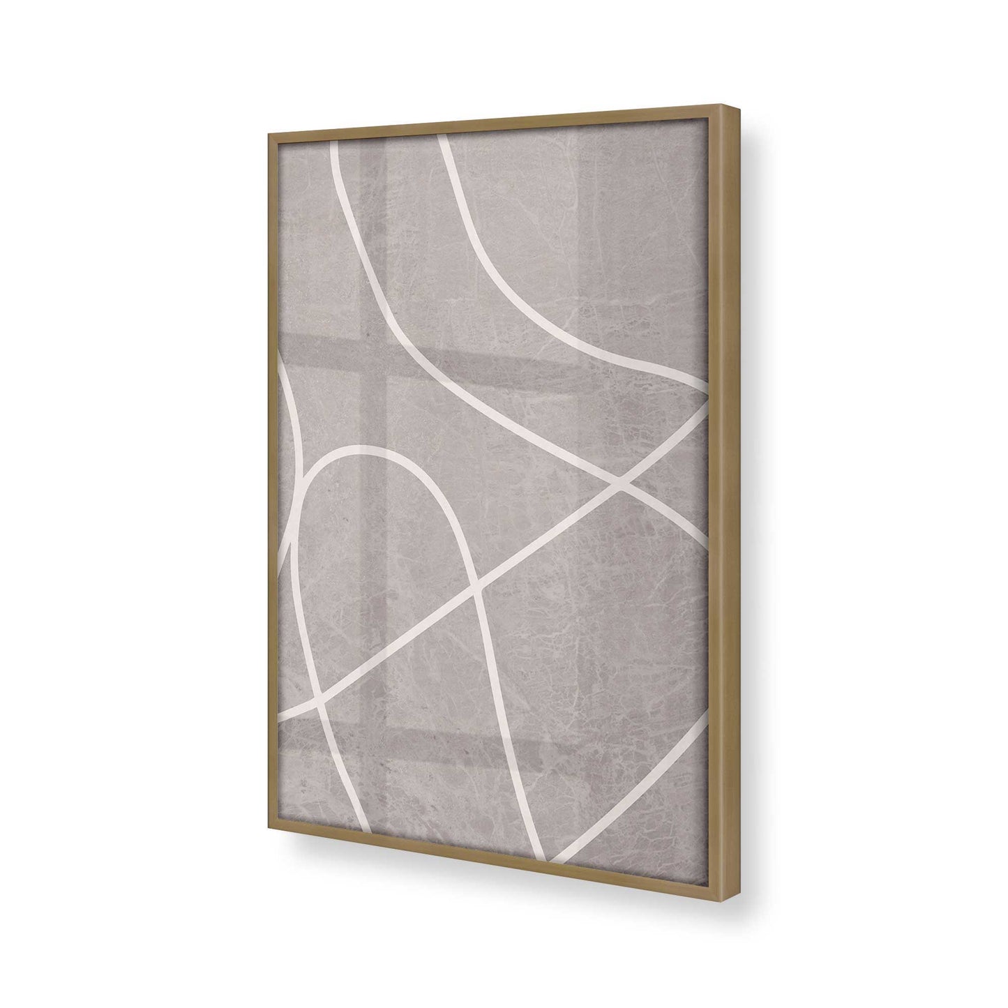 [Color:Brushed Gold], Picture of art in a Brushed Gold frame at an angle