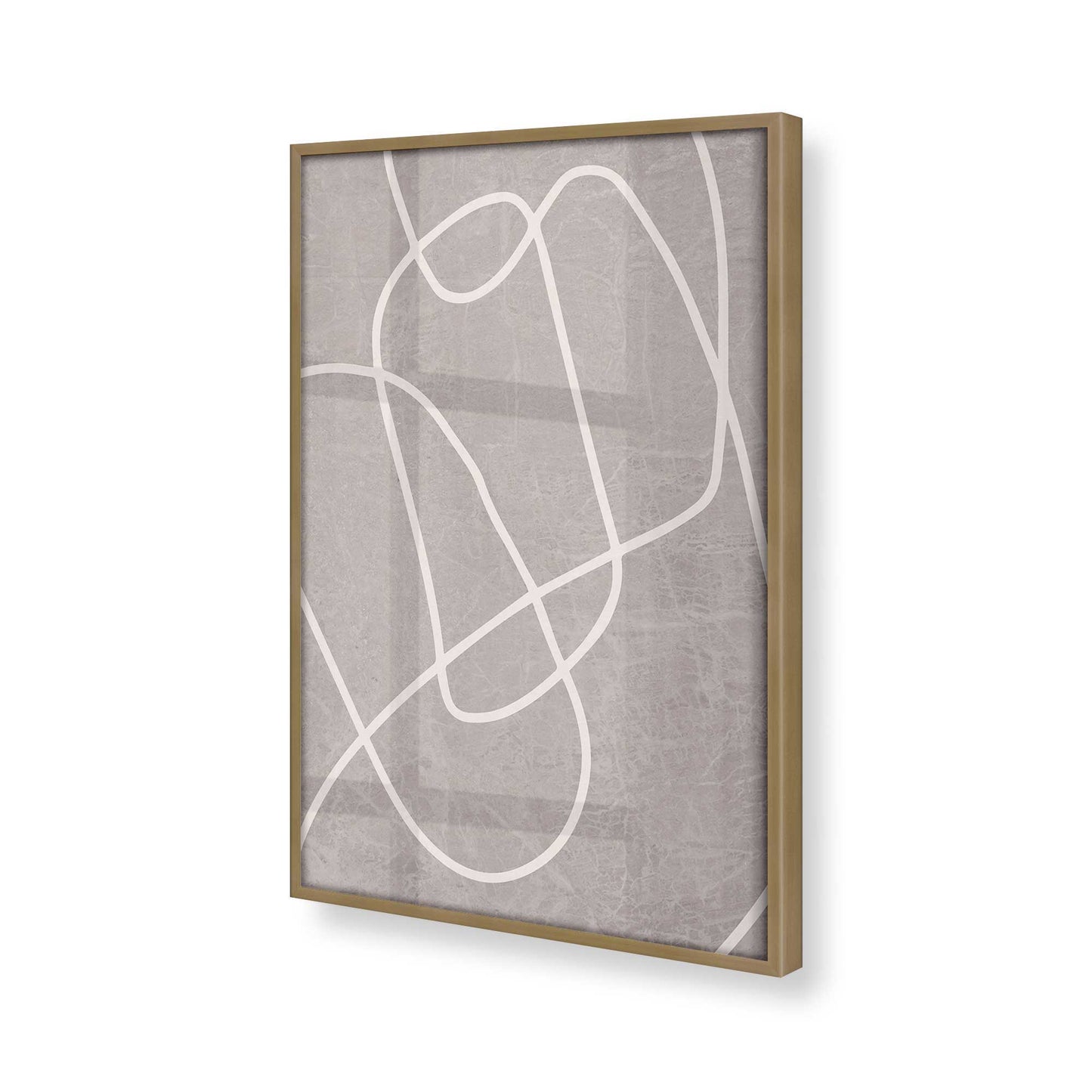 [Color:Brushed Gold], Picture of art in a Brushed Gold frame at an angle