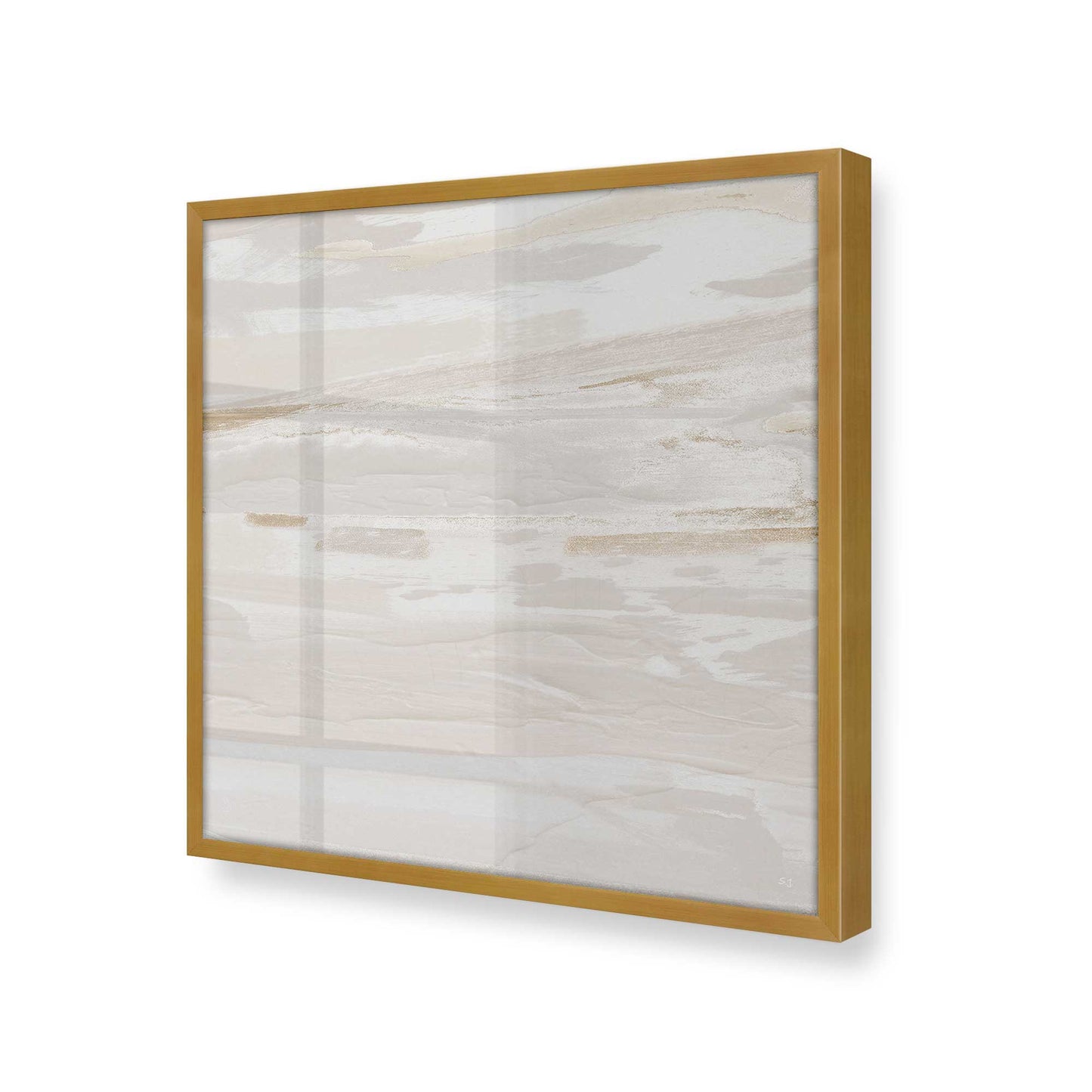 [Color:Polished Gold], Picture of art in a Polished Gold frame at an angle