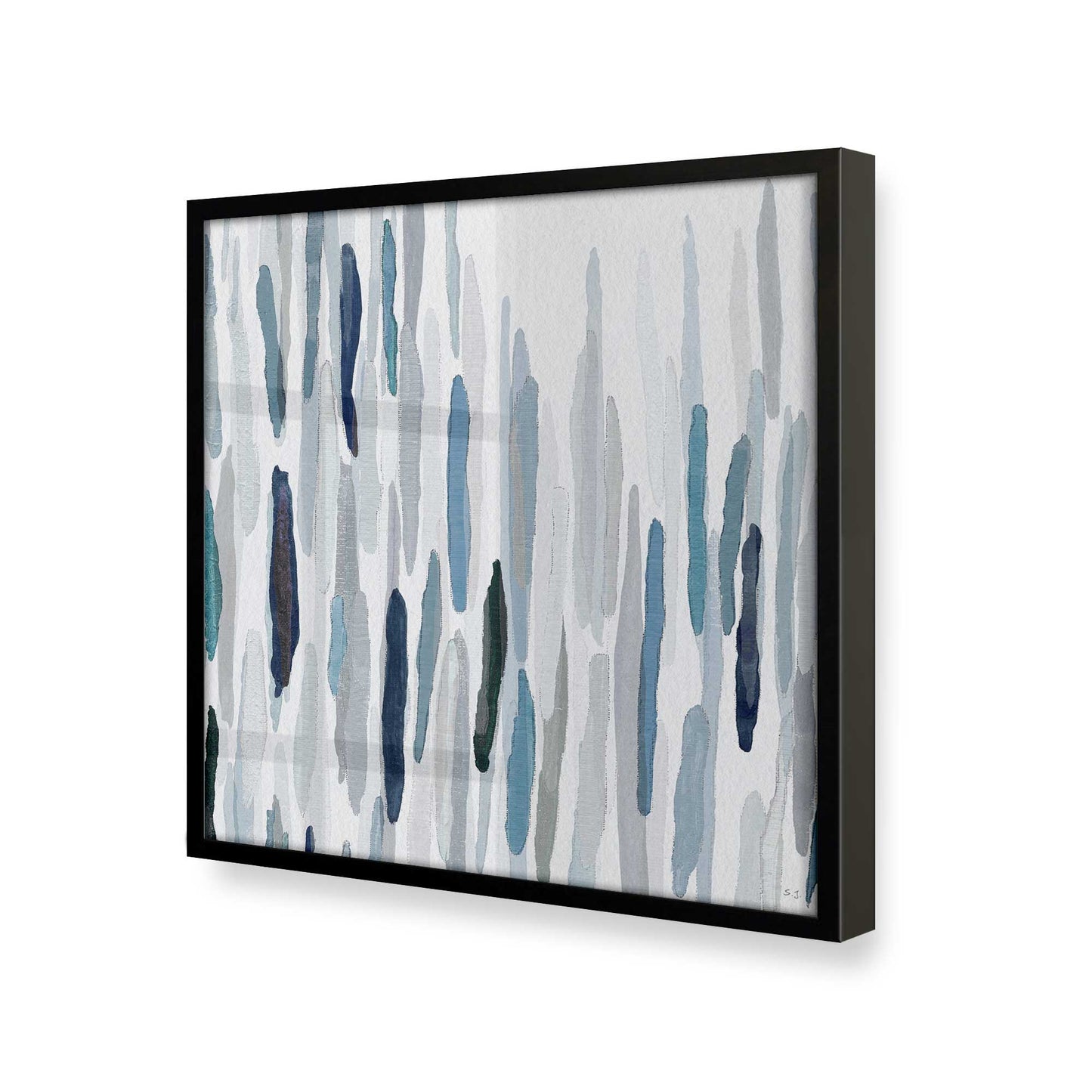 [Color:Satin Black], Picture of art in a Satin Black frame at an angle