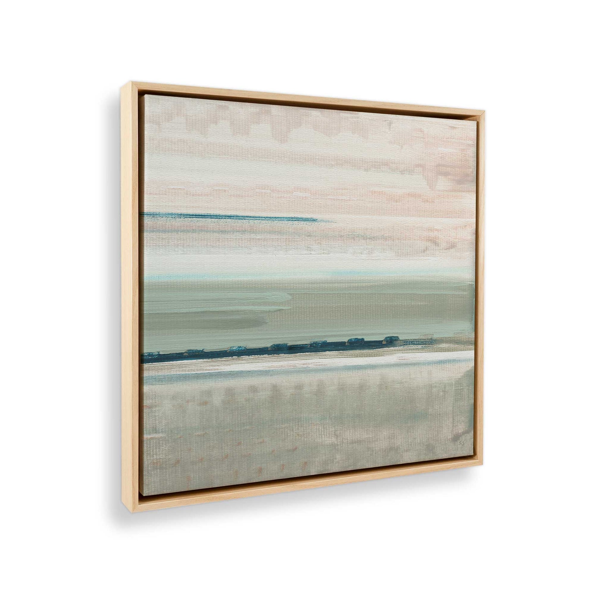 [Color:American Maple], Picture of art in a American Maple frame at an angle