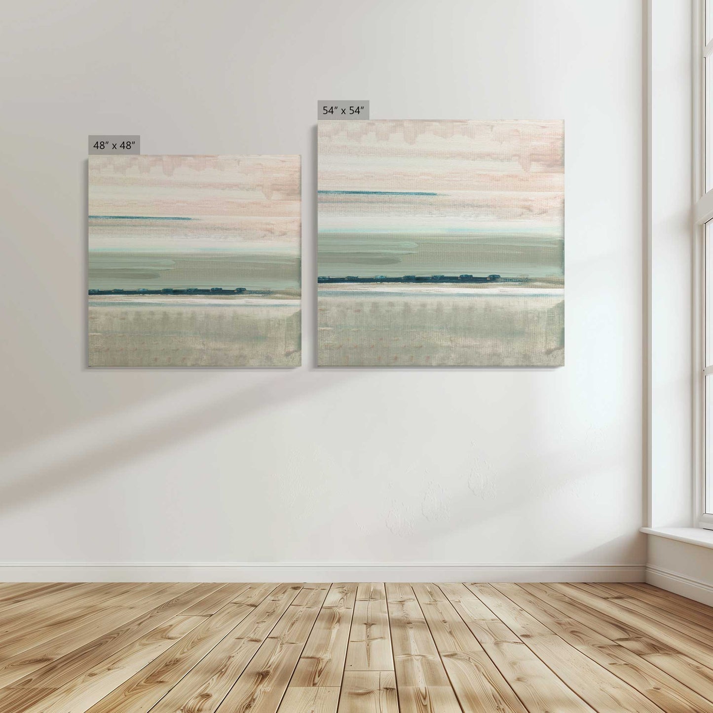 [Color:Stretched Canvas], Image showing the size comparisons