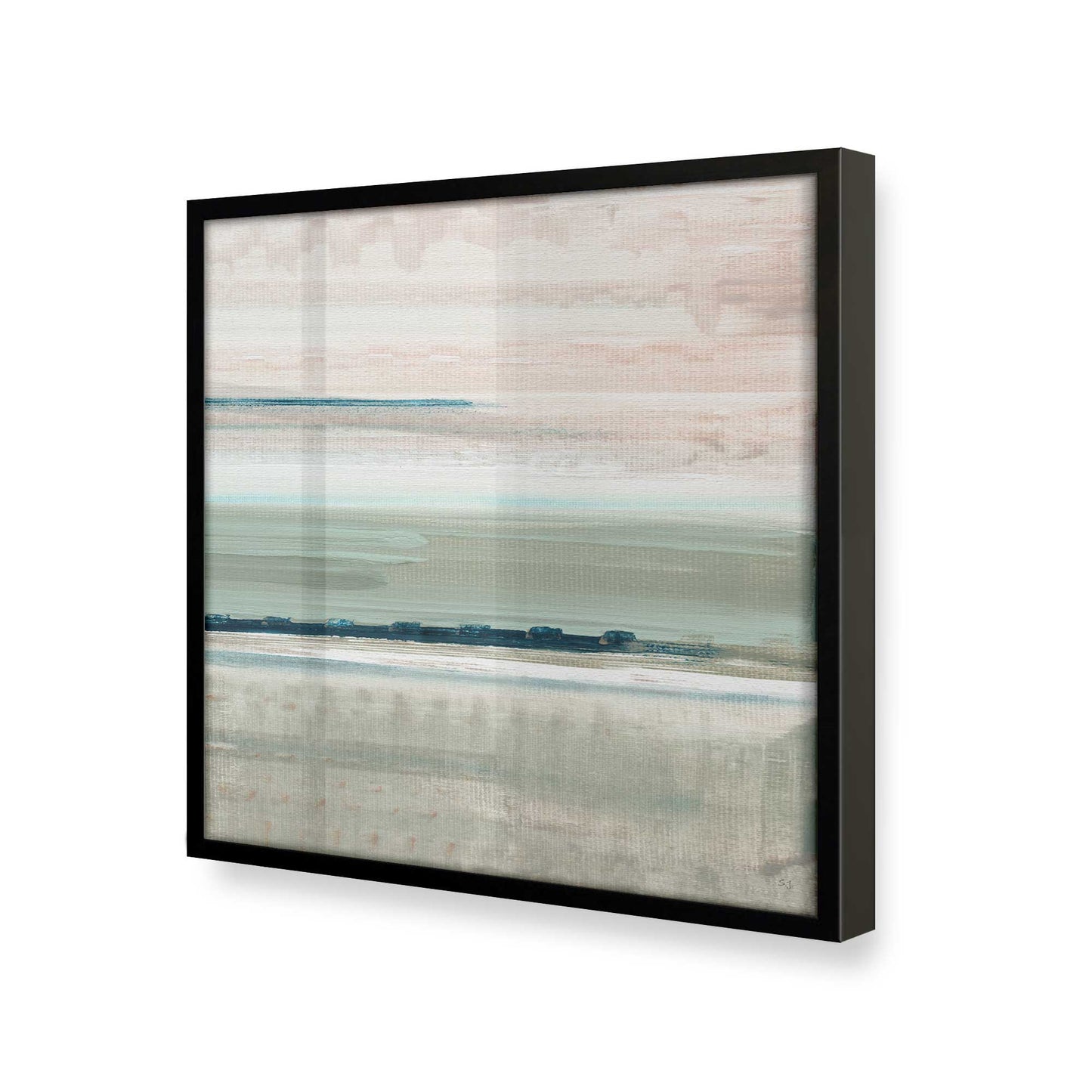 [Color:Satin Black], Picture of art in a Satin Black frame at an angle