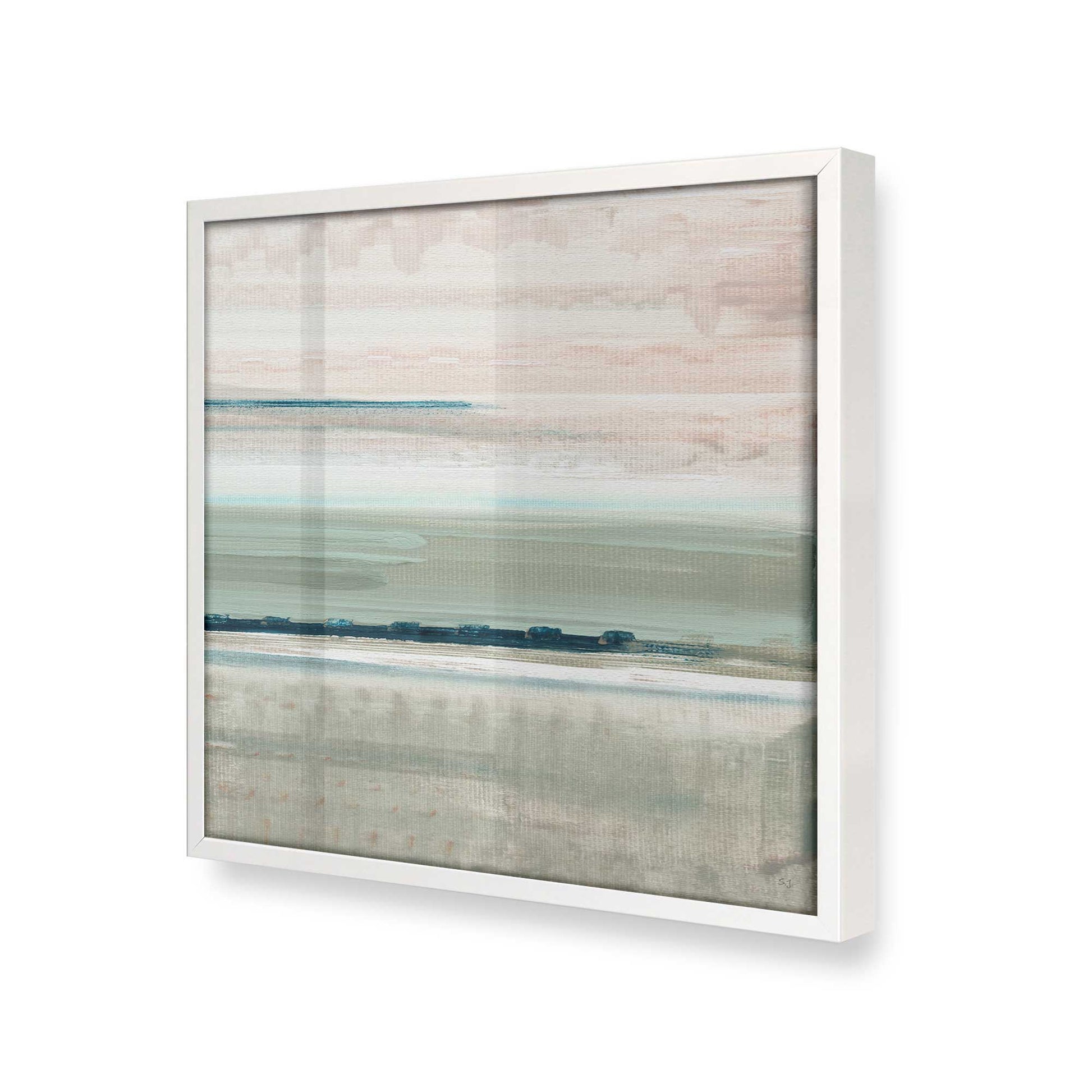 [Color:Opaque White], Picture of art in a Opaque White frame at an angle