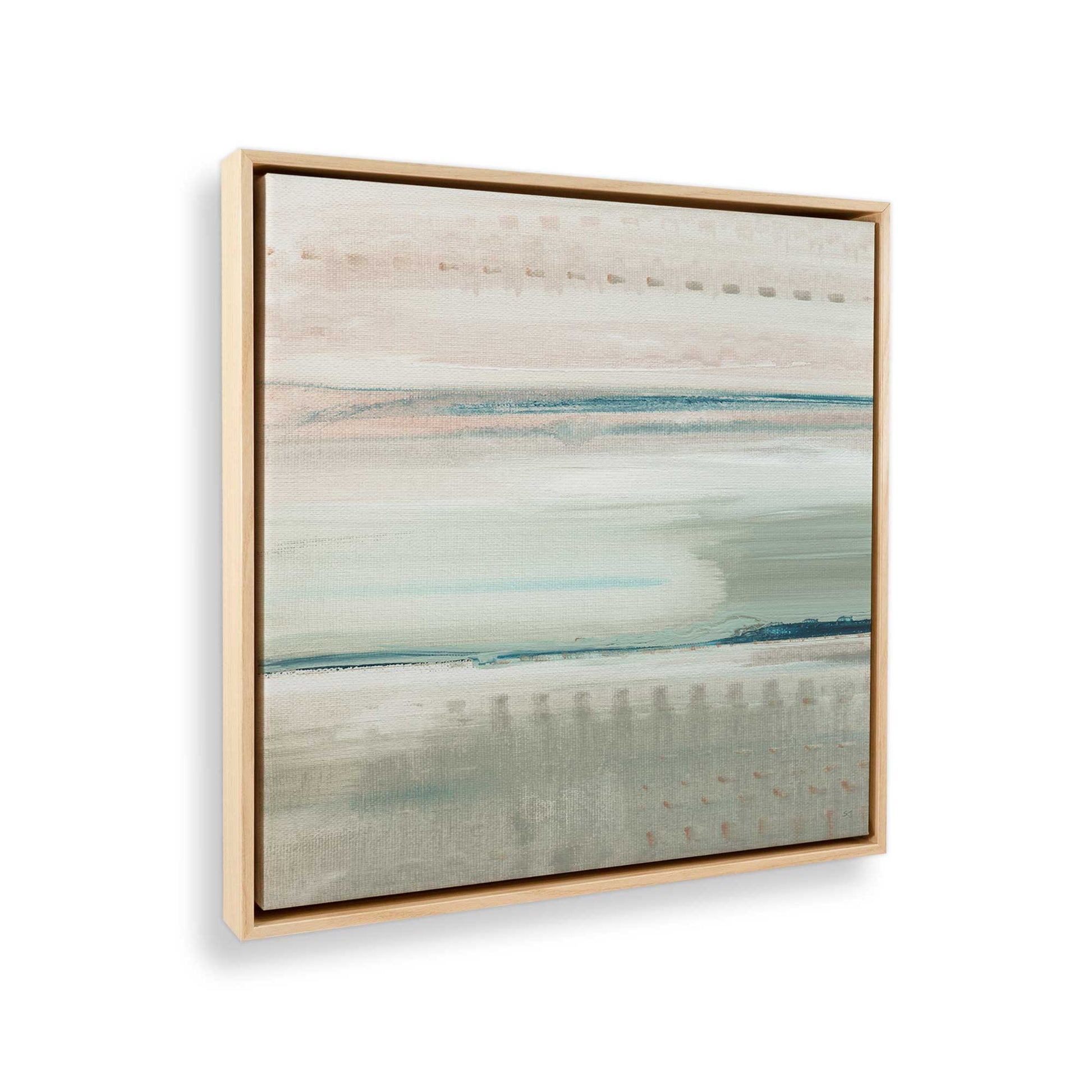 [Color:American Maple], Picture of art in a American Maple frame at an angle