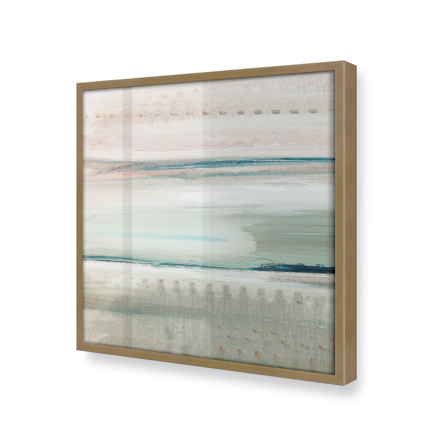 [Color:Brushed Gold], Picture of art in a Brushed Gold frame at an angle